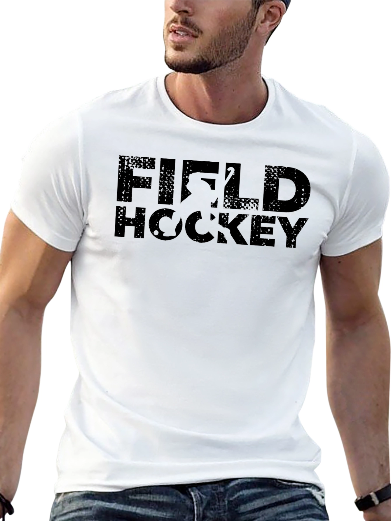 Field Hockey Graphic T-Shirt - Black