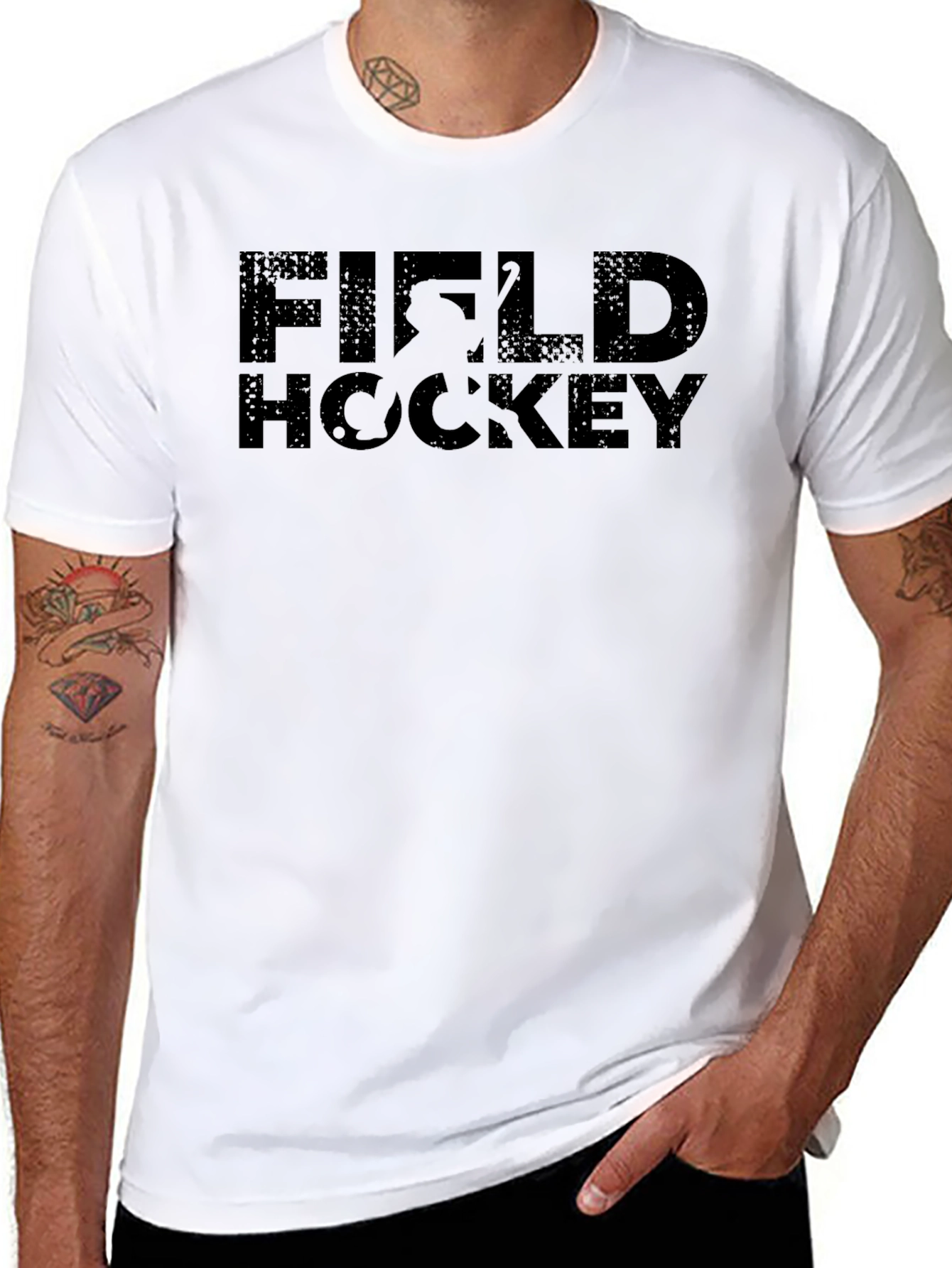 Field Hockey Graphic T-Shirt - Black