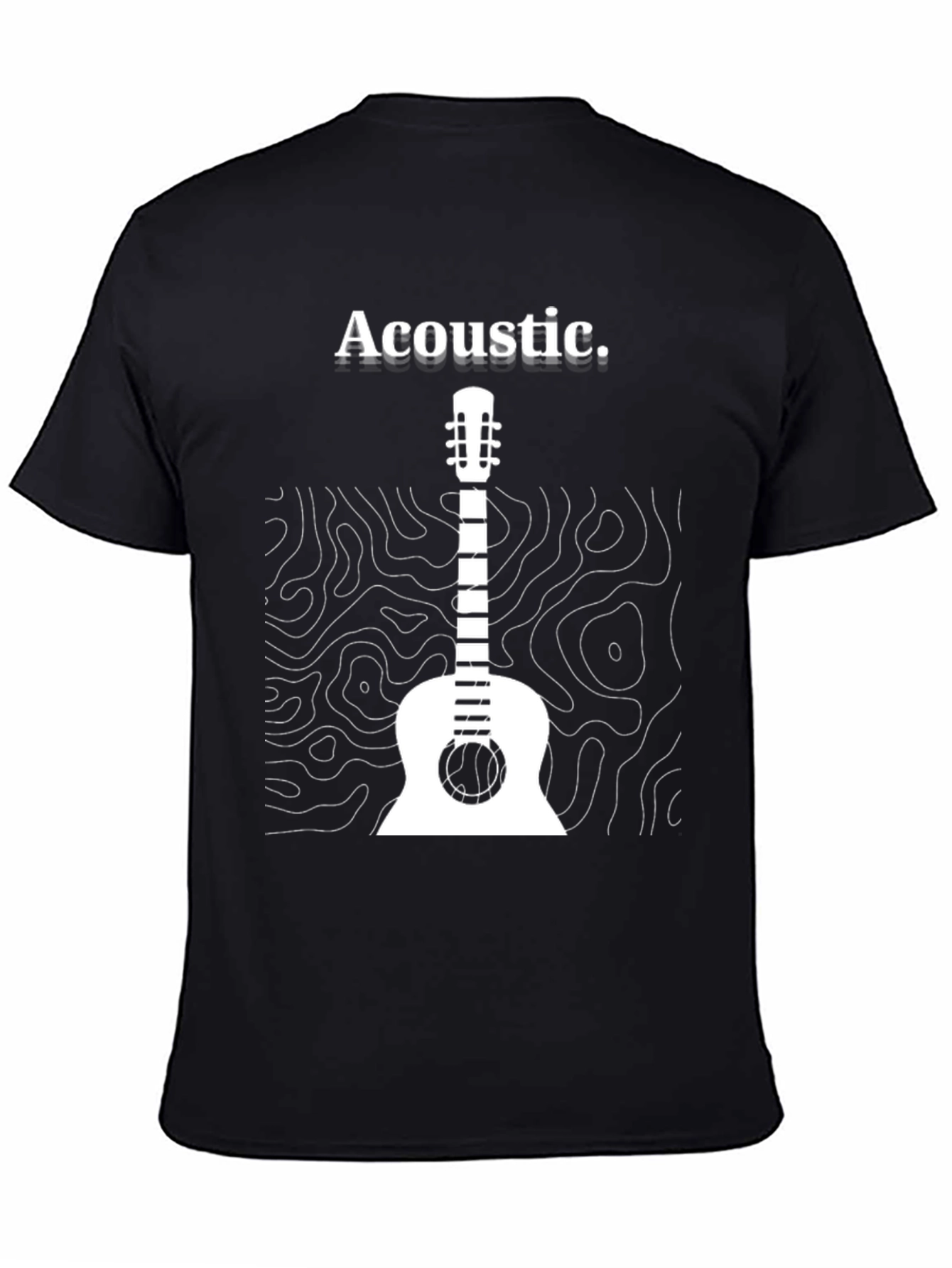 Acoustic Guitar Graphic Tee - Black