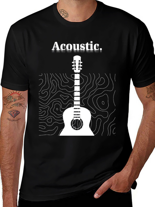 Acoustic Guitar Graphic Tee - Black