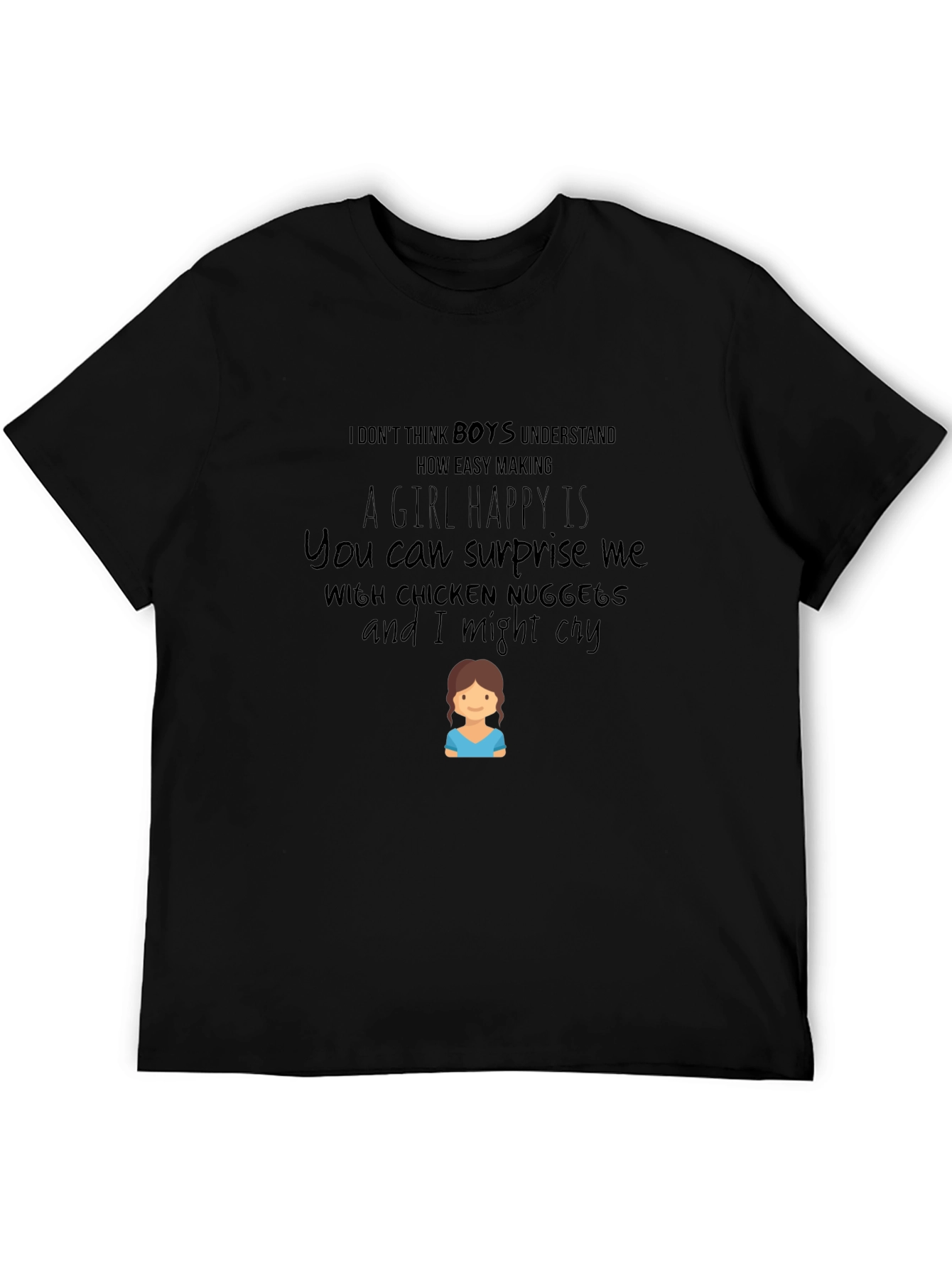 Funny Chicken Nugget T-Shirt - Happy Girl