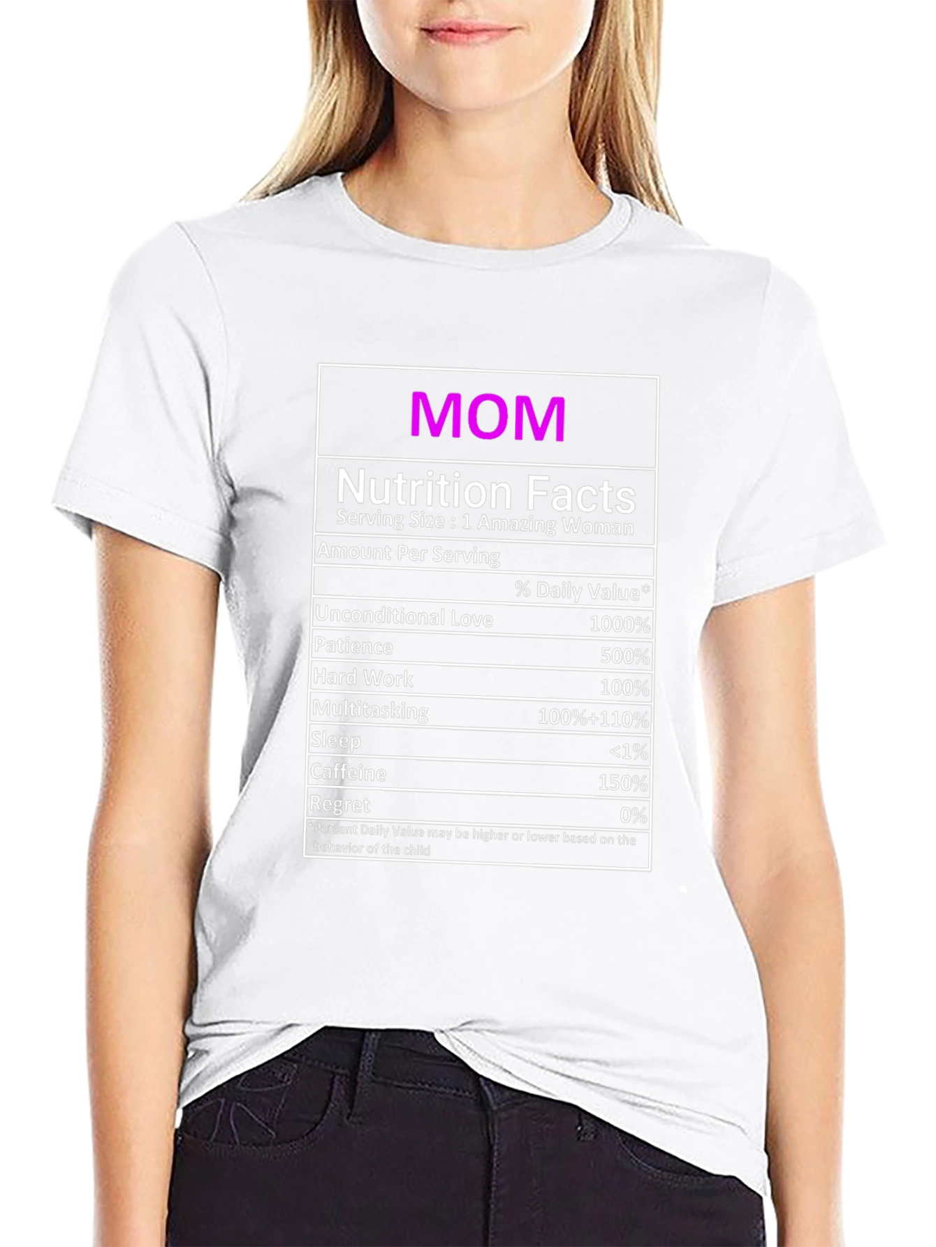 Mom Nutrition Facts Graphic T-Shirt