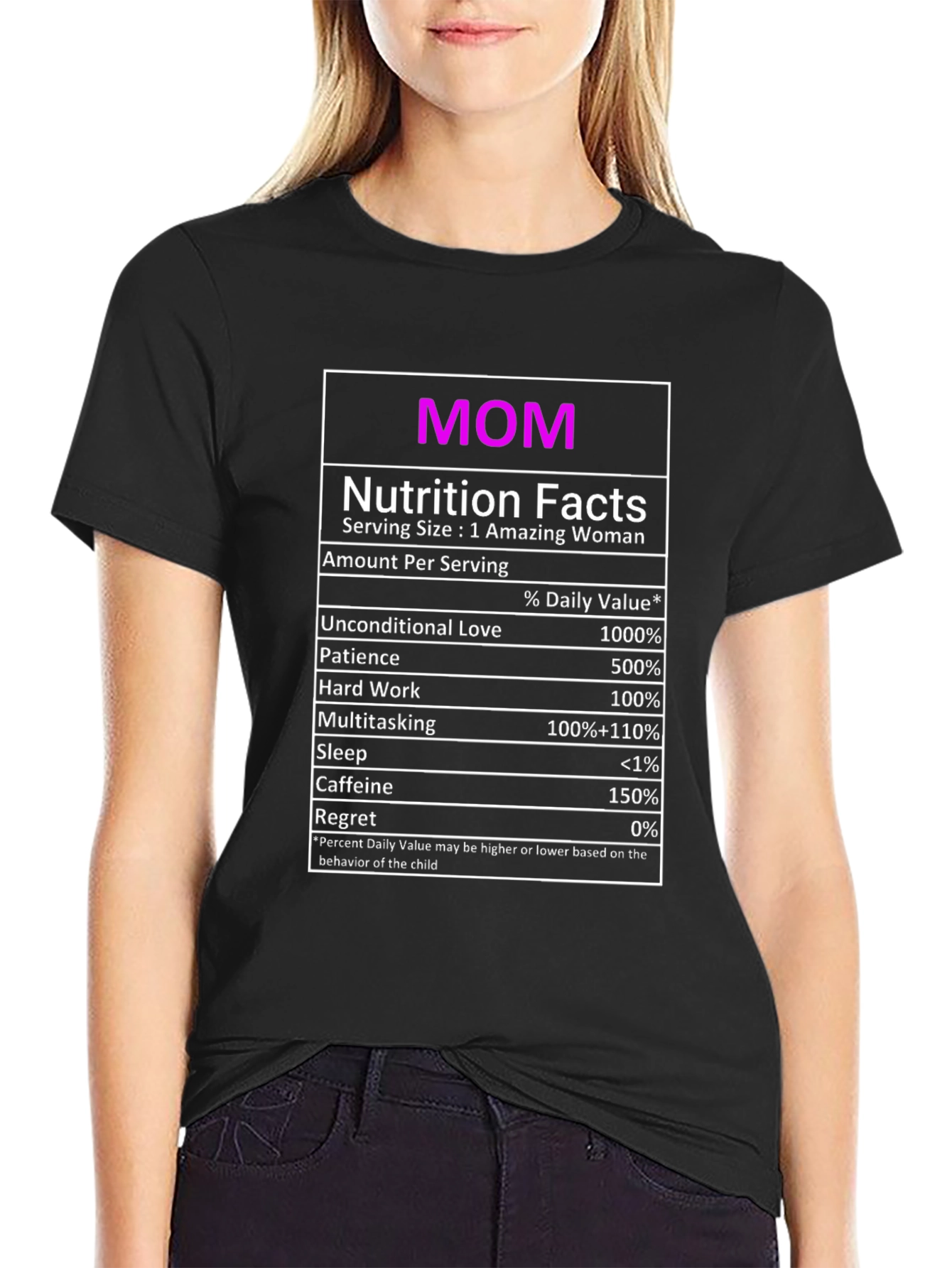 Mom Nutrition Facts Graphic T-Shirt