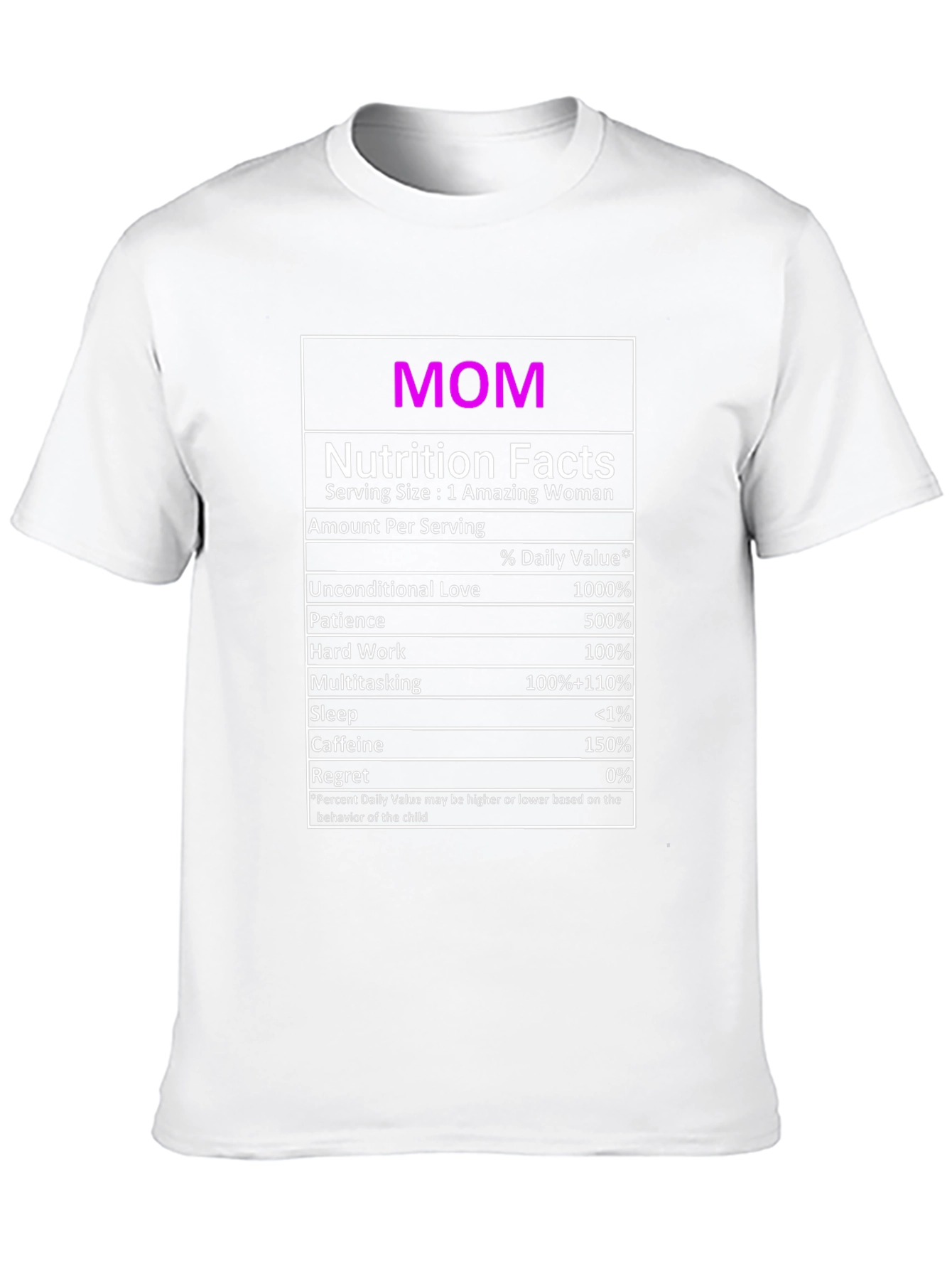 Mom Nutrition Facts Graphic T-Shirt