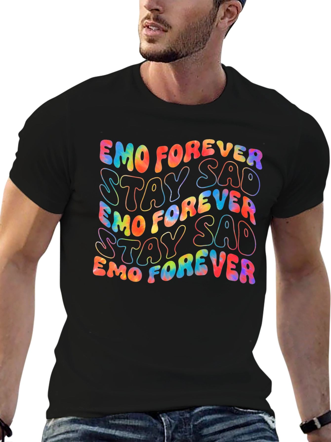 Emo Forever Stay Sad Tie-Dye Graphic Tee