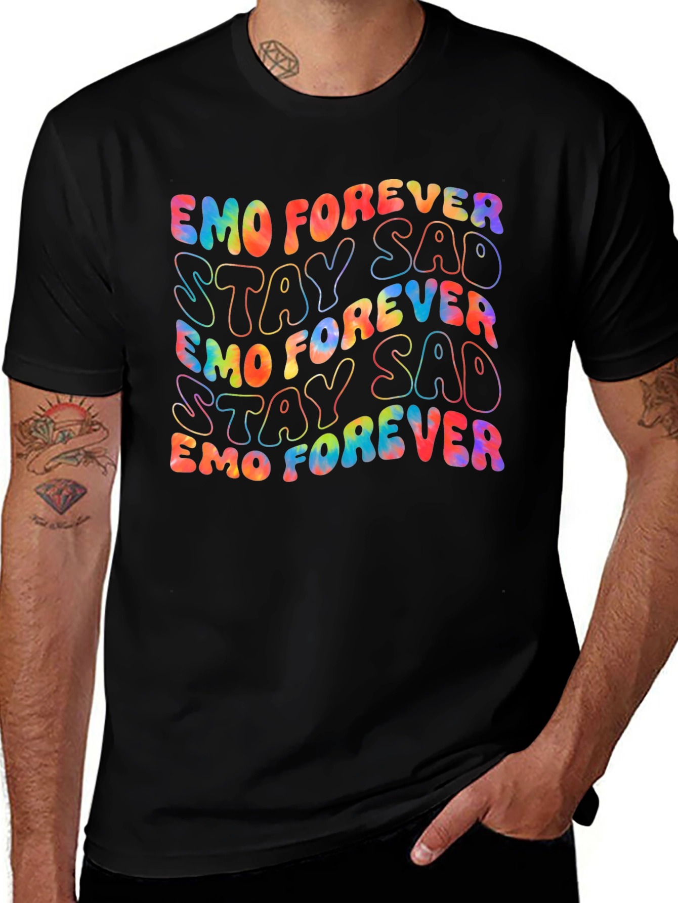 Emo Forever Stay Sad Tie-Dye Graphic Tee