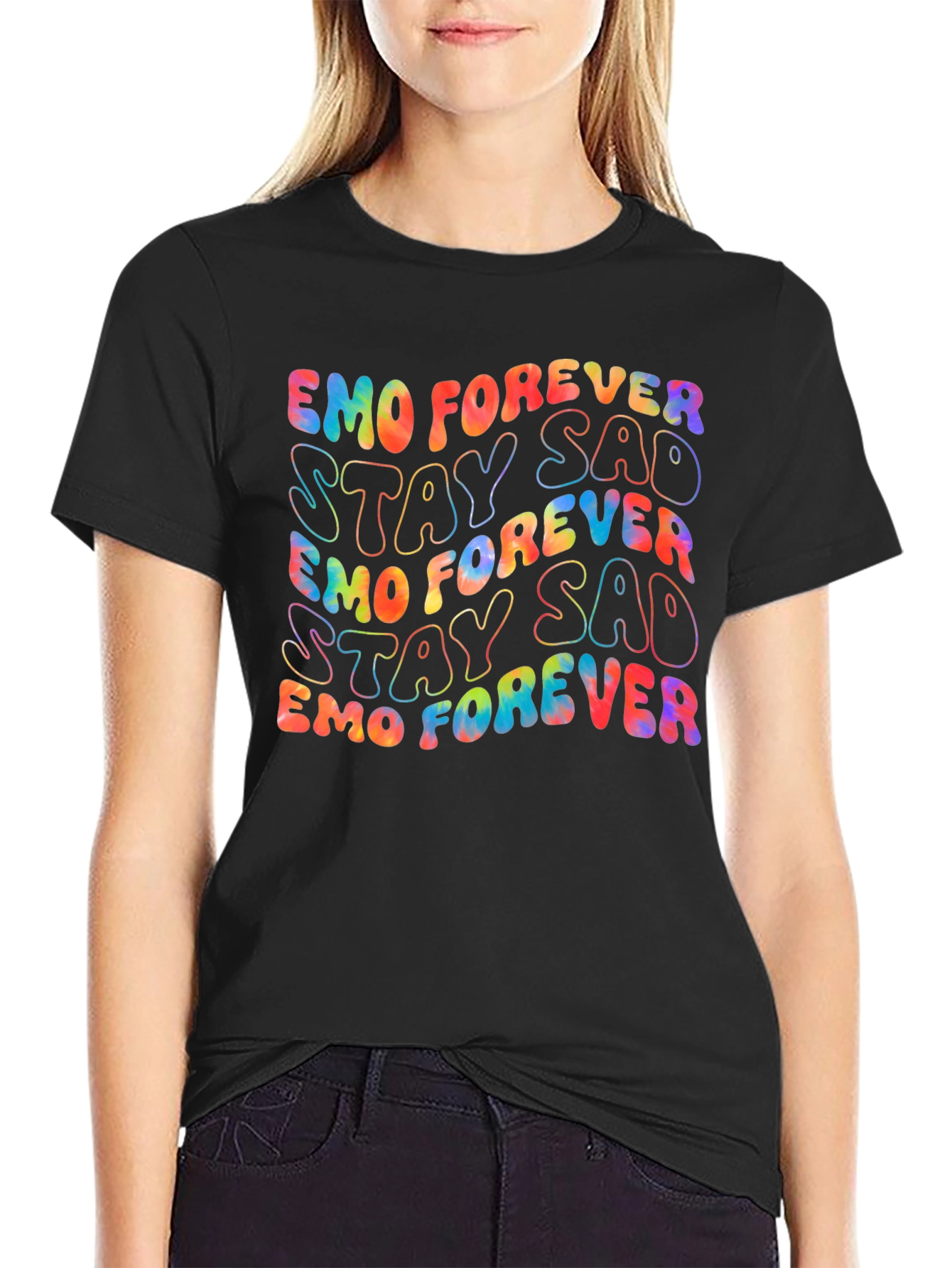 Emo Forever Stay Sad Tie-Dye Graphic Tee