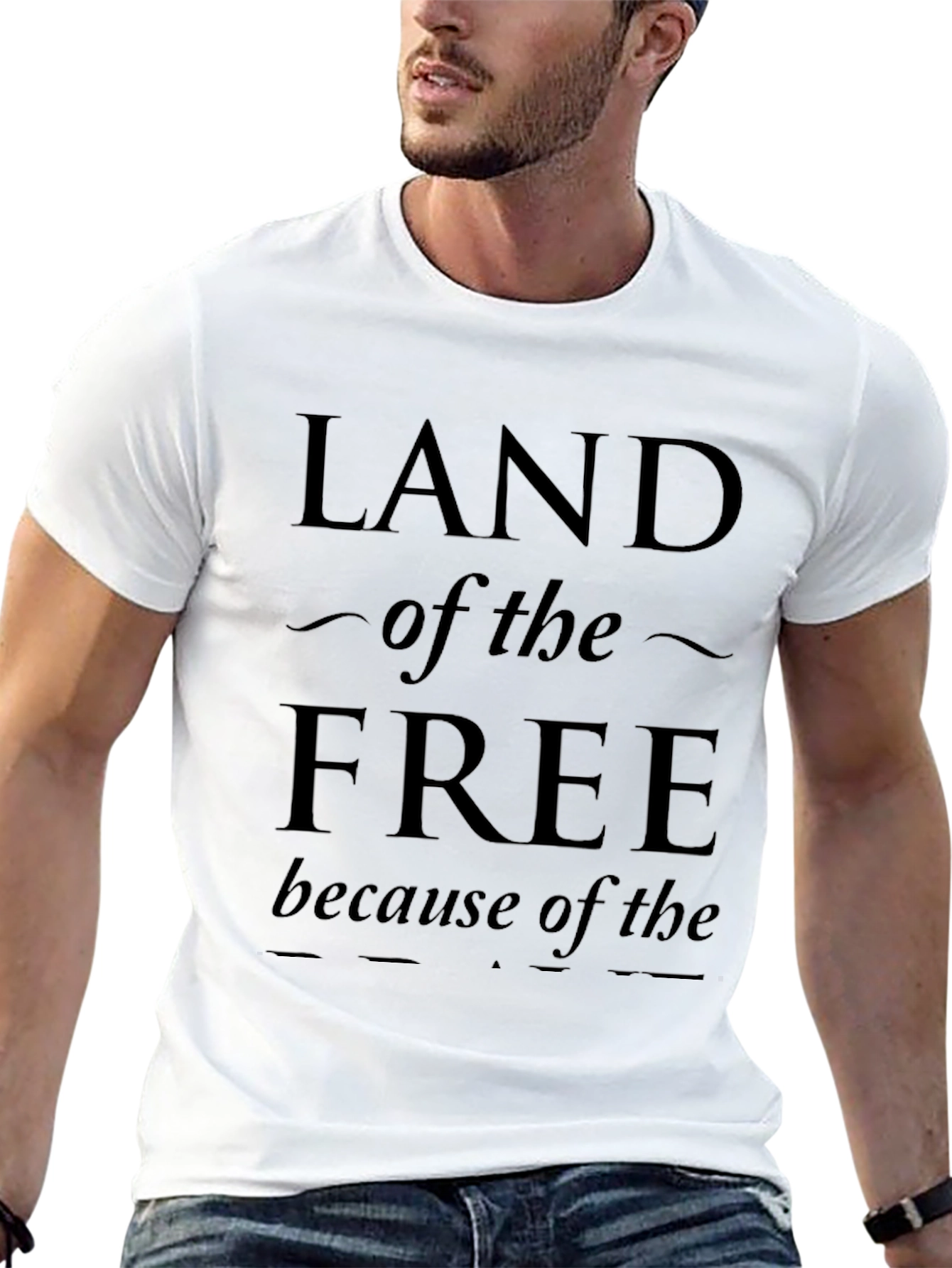 Land of the Free Graphic Print Tee
