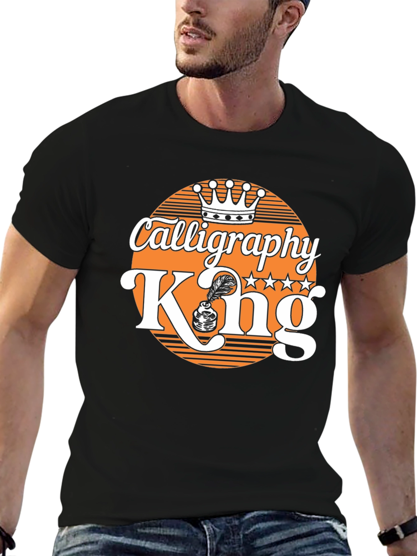 Calligraphy King T-Shirt - Black Graphic Tee