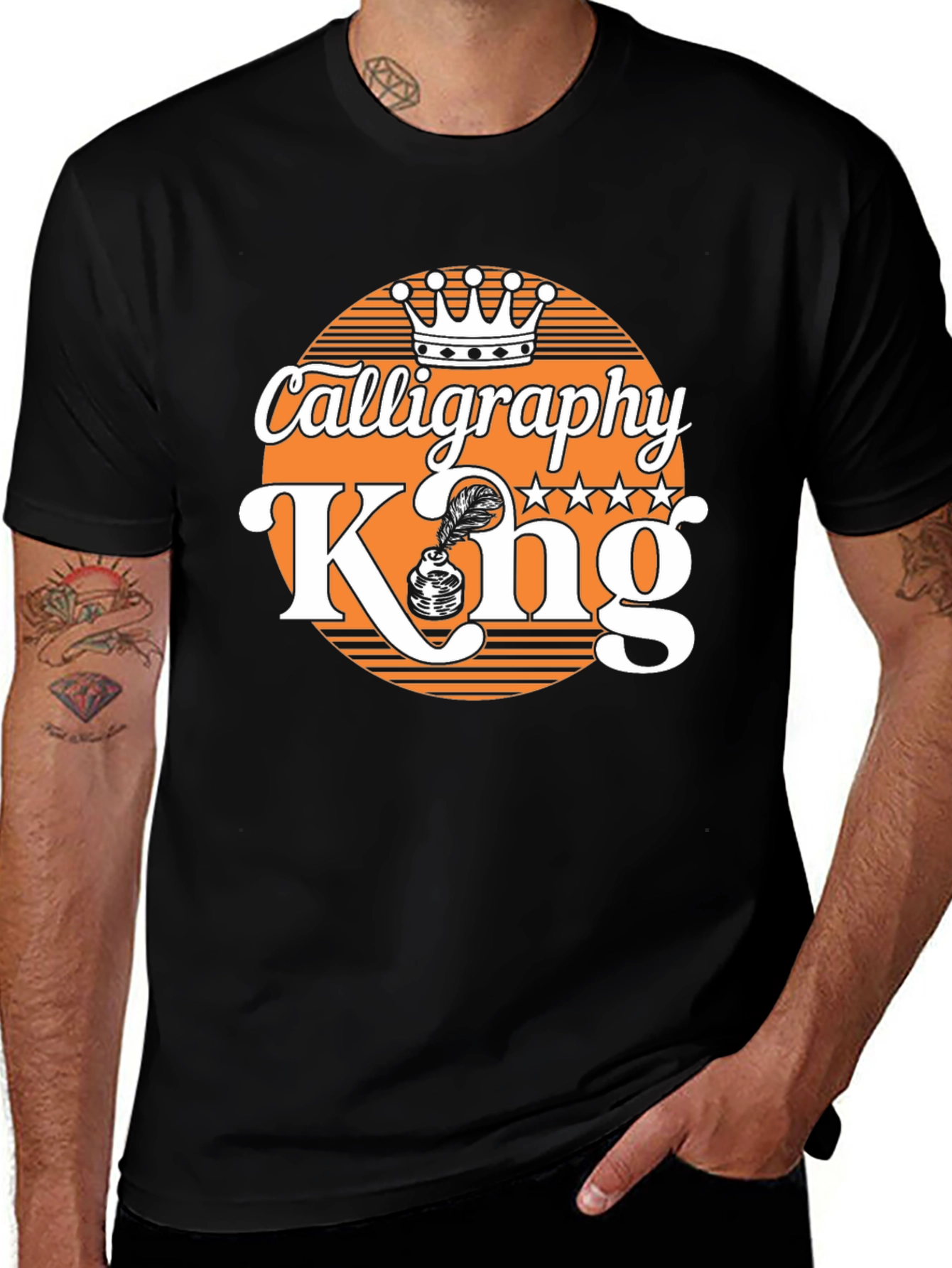 Calligraphy King T-Shirt - Black Graphic Tee