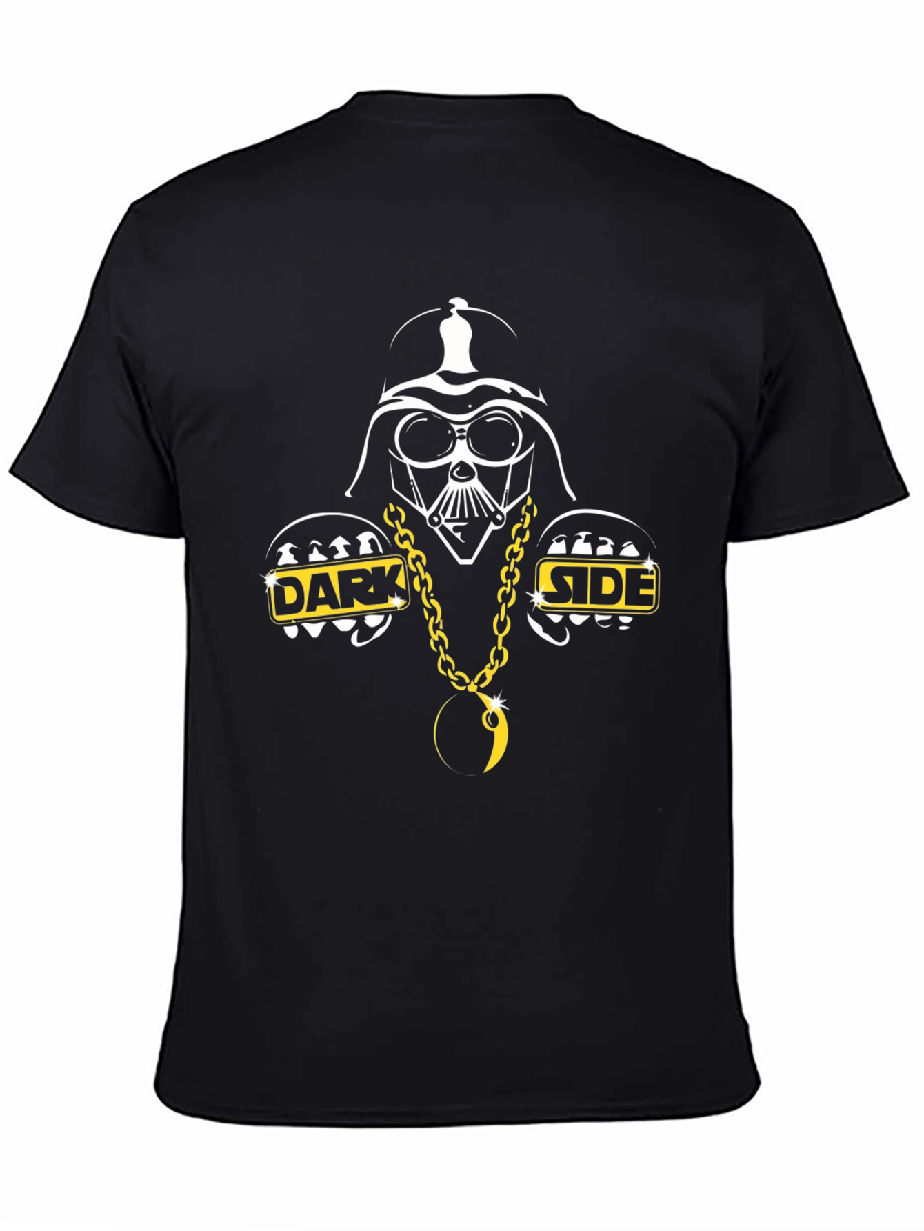 Darth Vader Dark Side Gold Chain Black T-Shirt