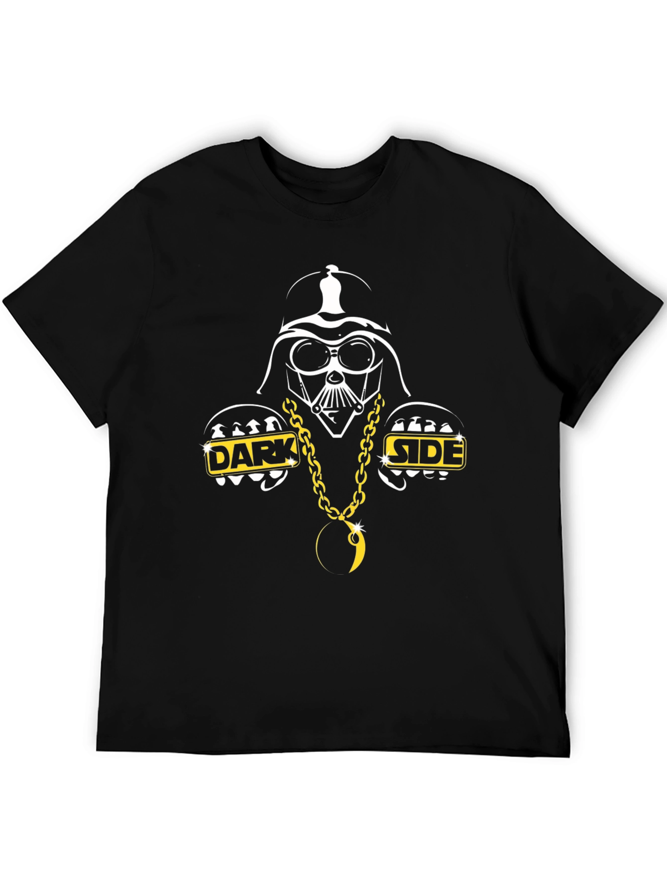 Darth Vader Dark Side Gold Chain Black T-Shirt
