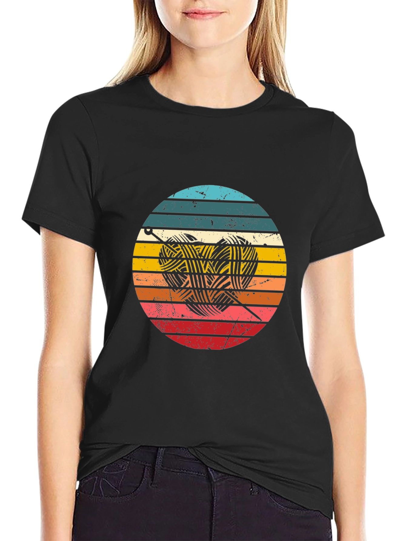 Knitting Lover Retro Style T-Shirt