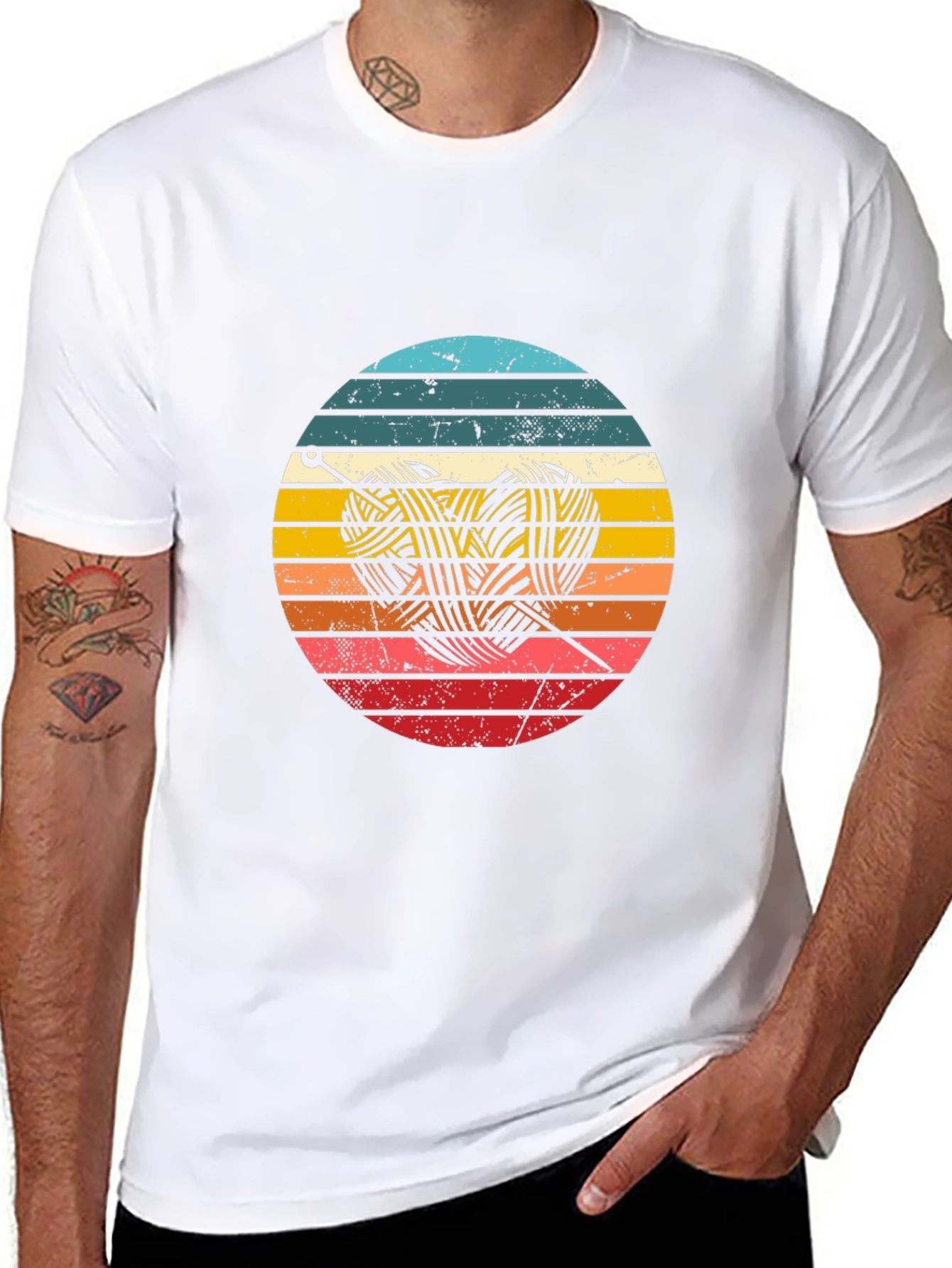 Knitting Lover Retro Style T-Shirt