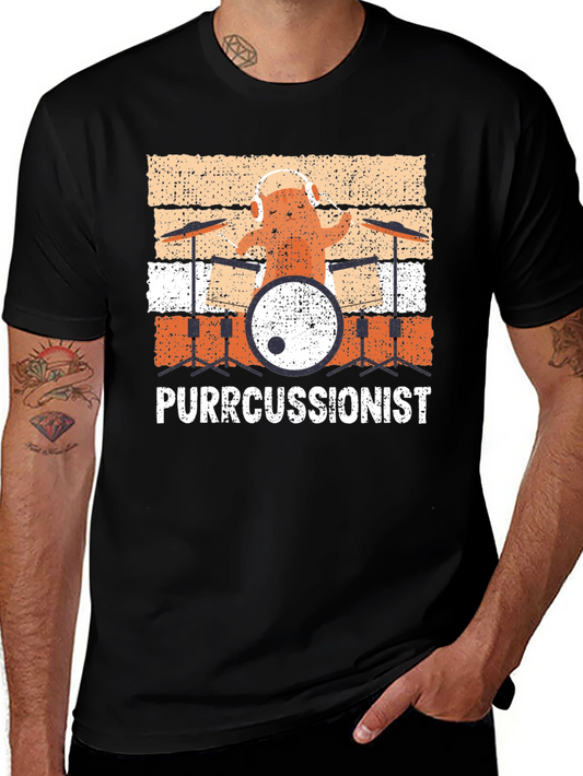 Purrcussionist Drummer Cat T-Shirt