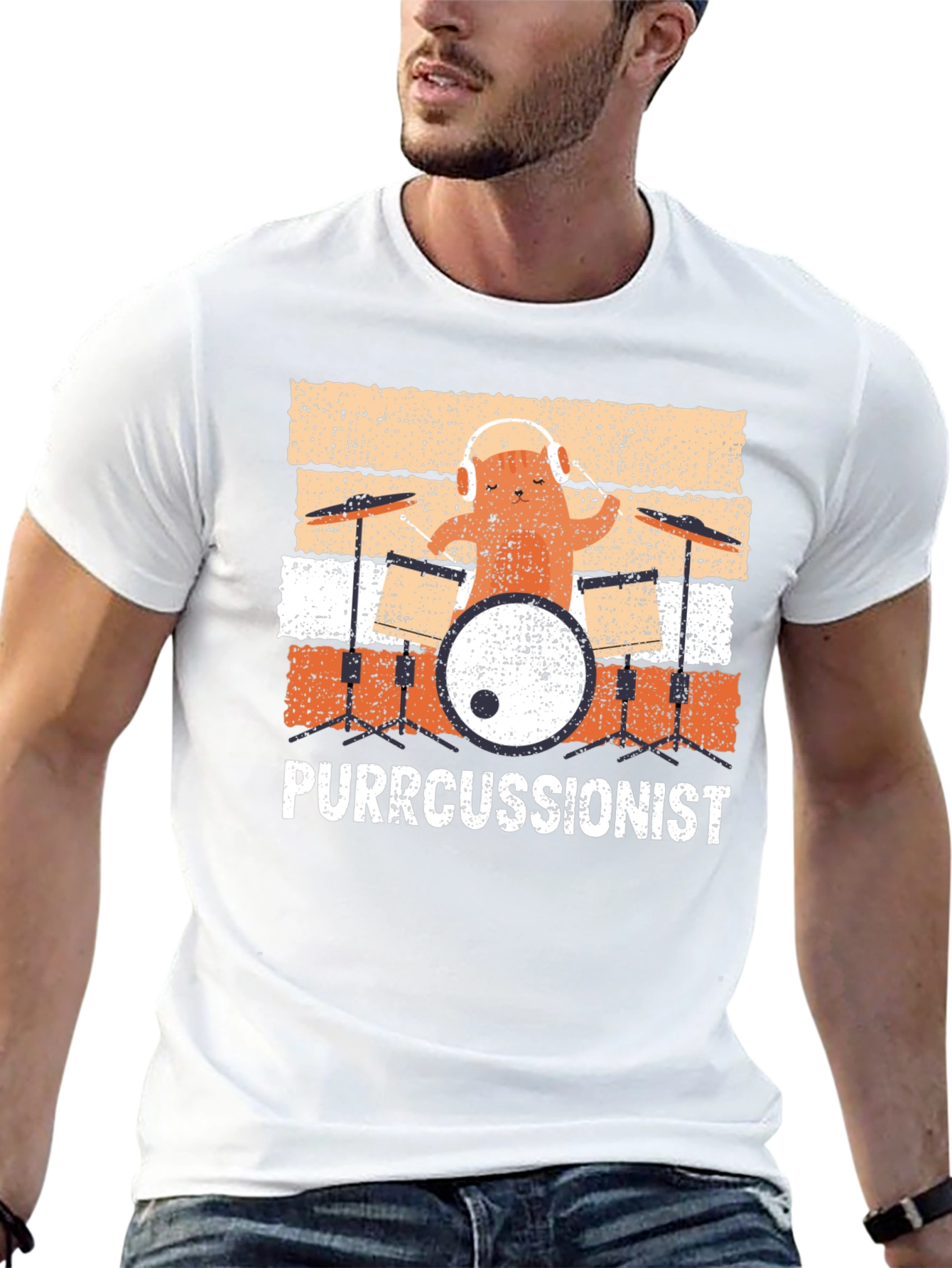Purrcussionist Drummer Cat T-Shirt