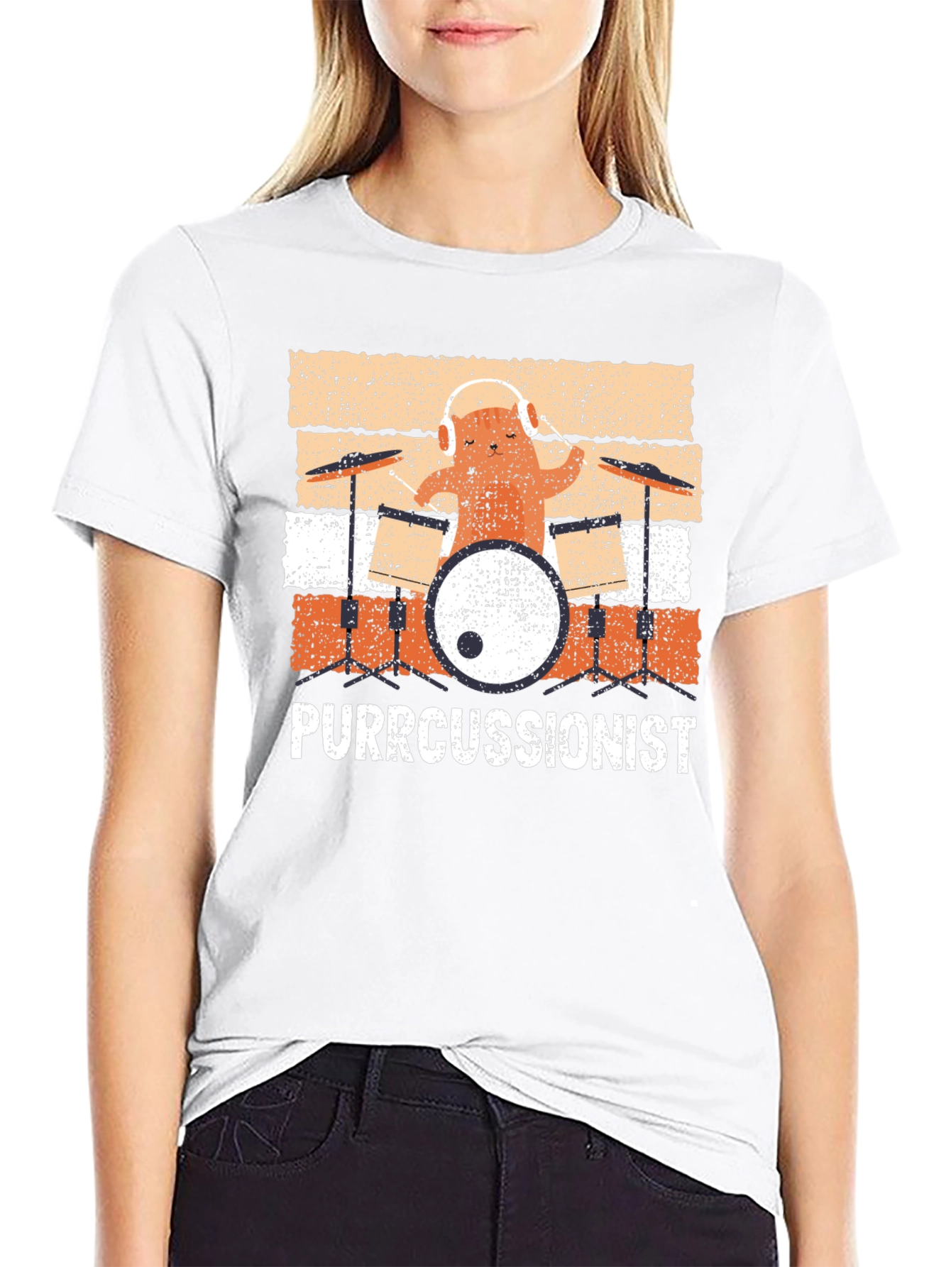 Purrcussionist Drummer Cat T-Shirt