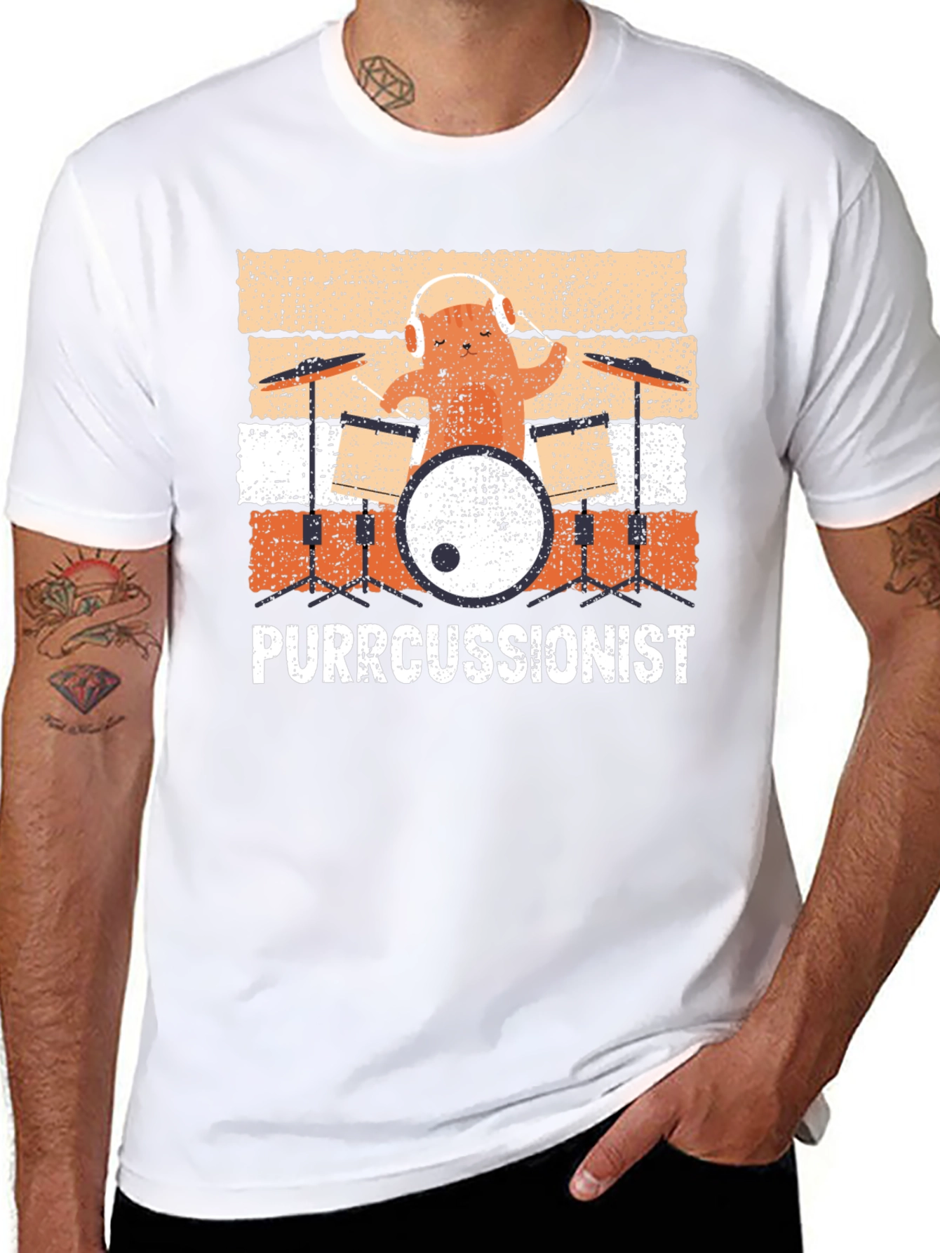 Purrcussionist Drummer Cat T-Shirt