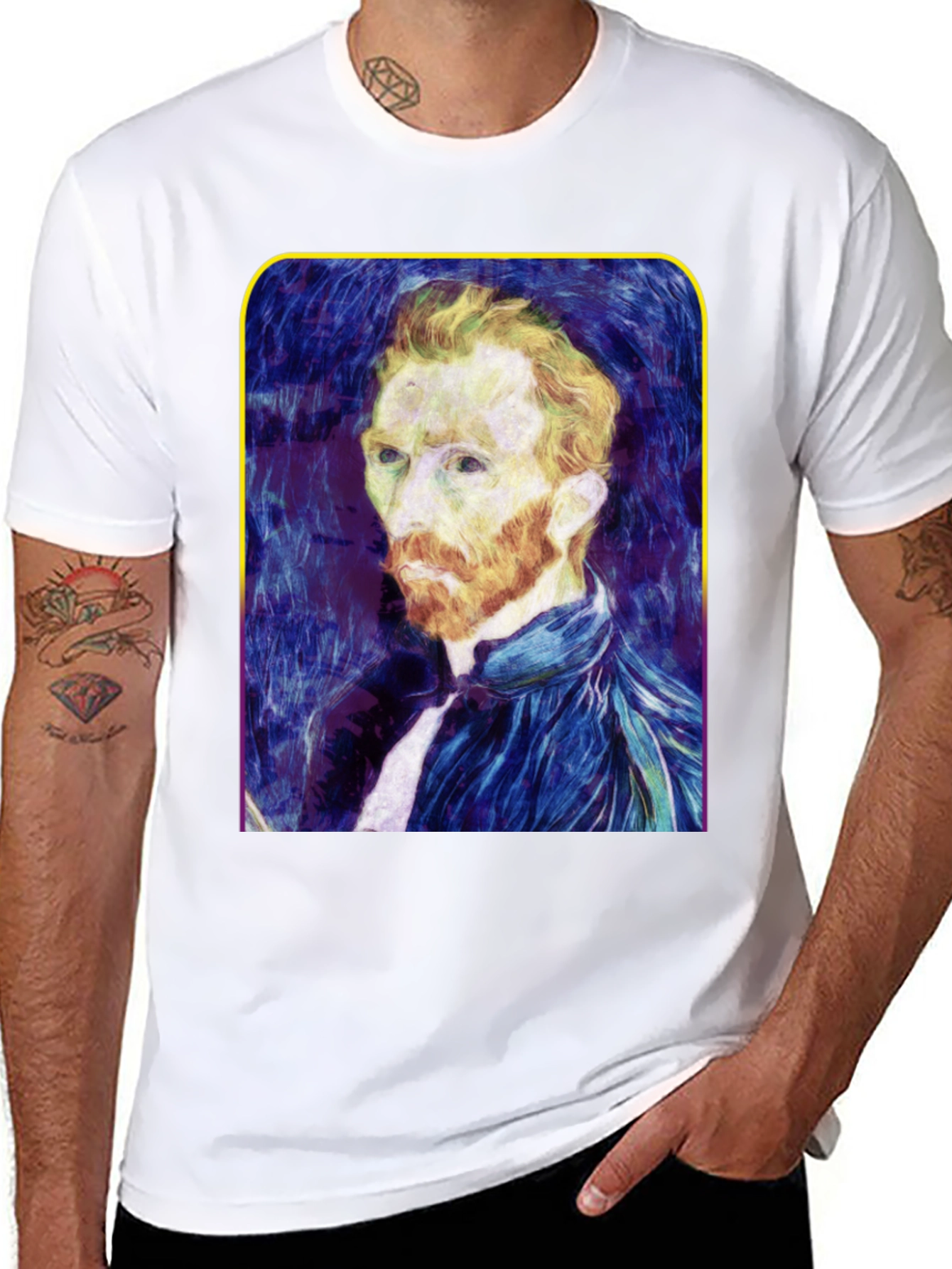 Van Gogh Portrait Graphic Tee - Artistic Style