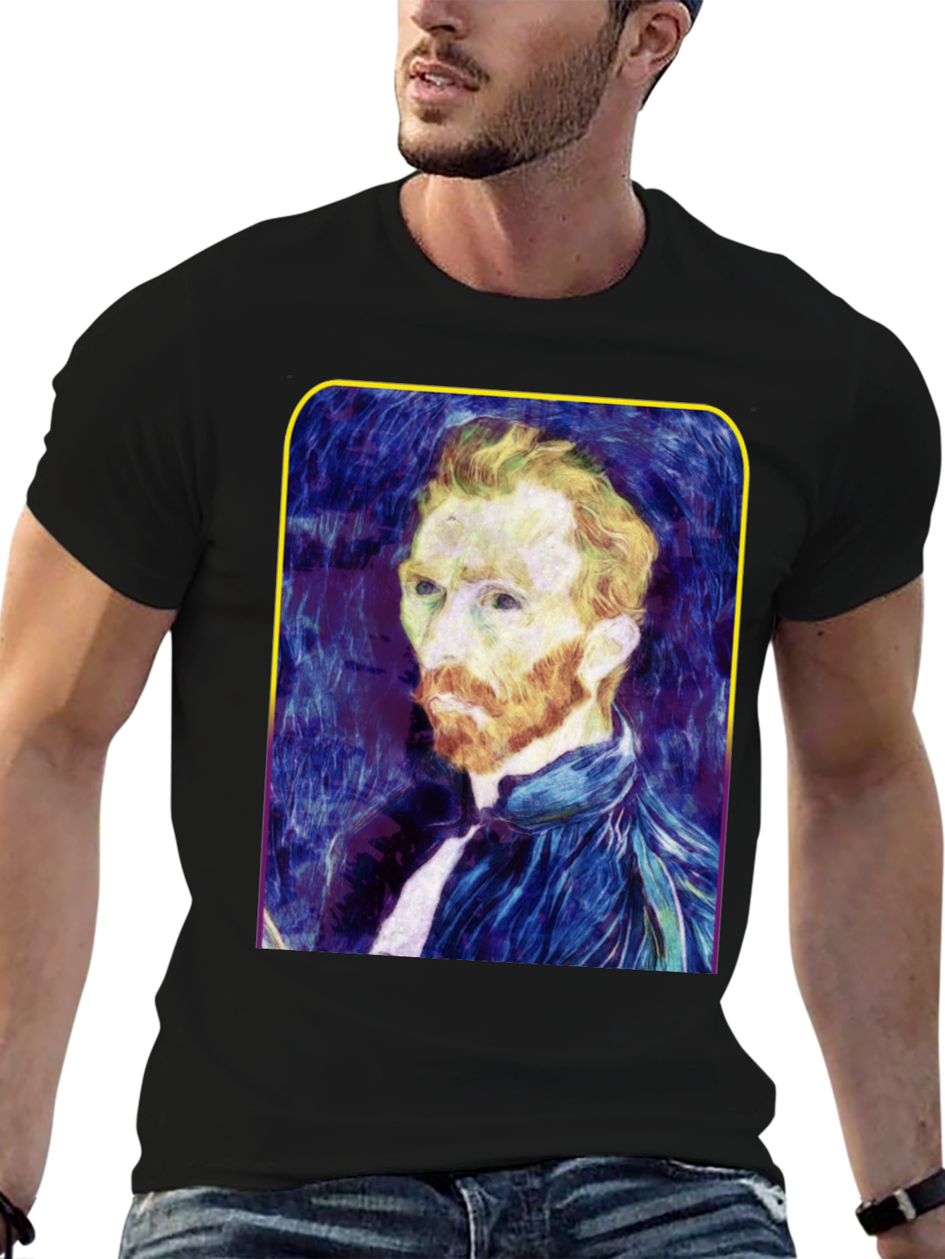 Van Gogh Portrait Graphic Tee - Artistic Style