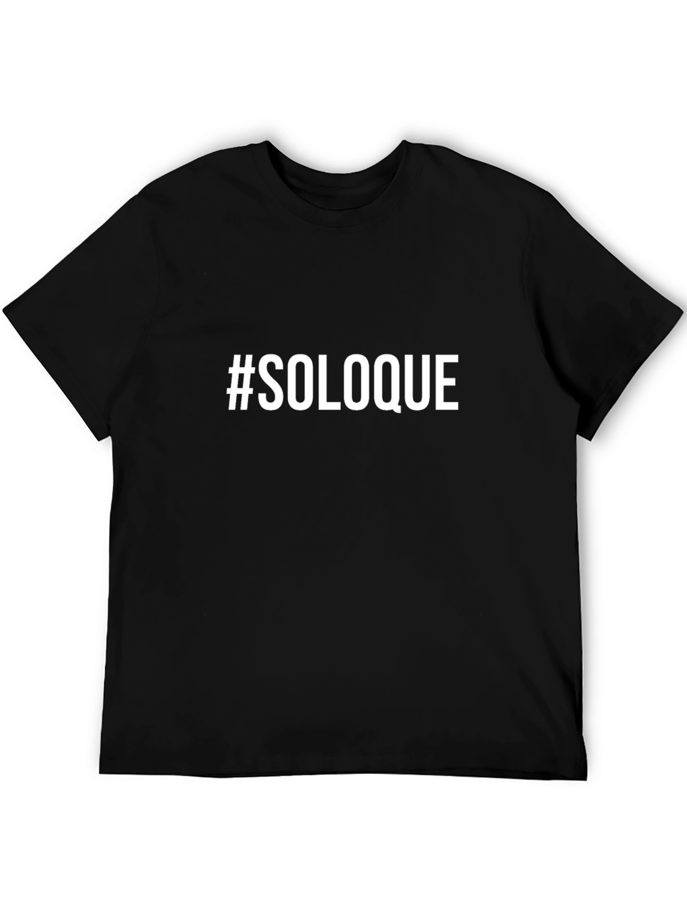 #SOLOQUE Graphic Tee - Casual Black T-Shirt