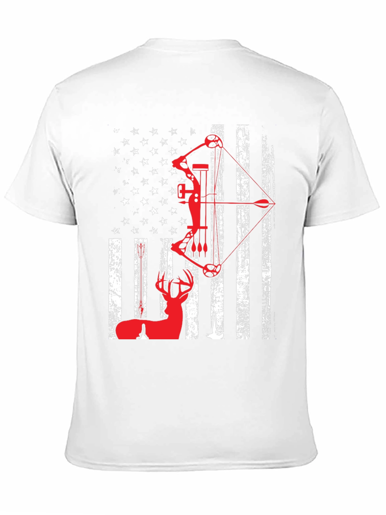 Patriotic Bow Hunting T-Shirt - Deer and American Flag