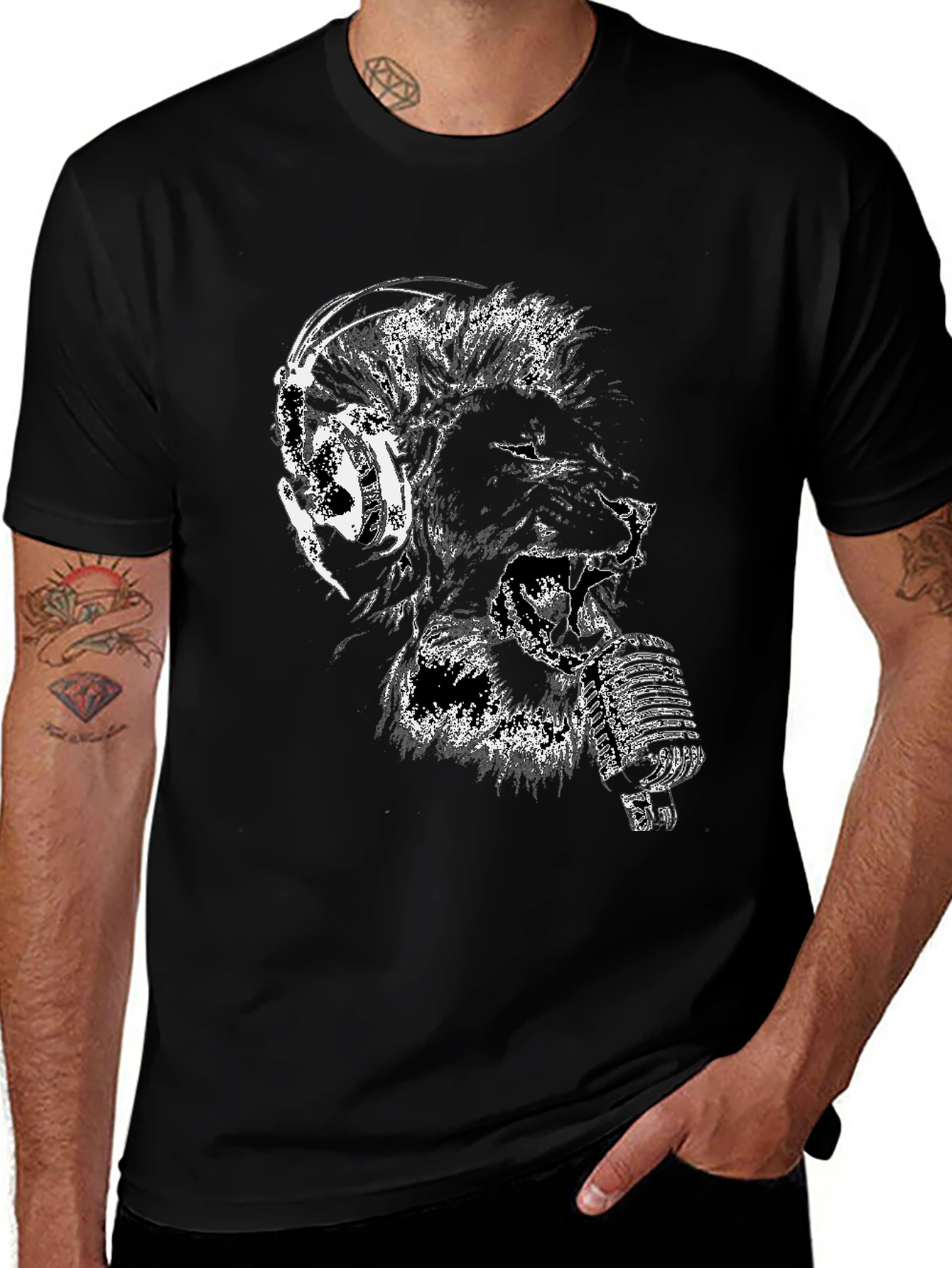 Lion Headphone Music T-Shirt
