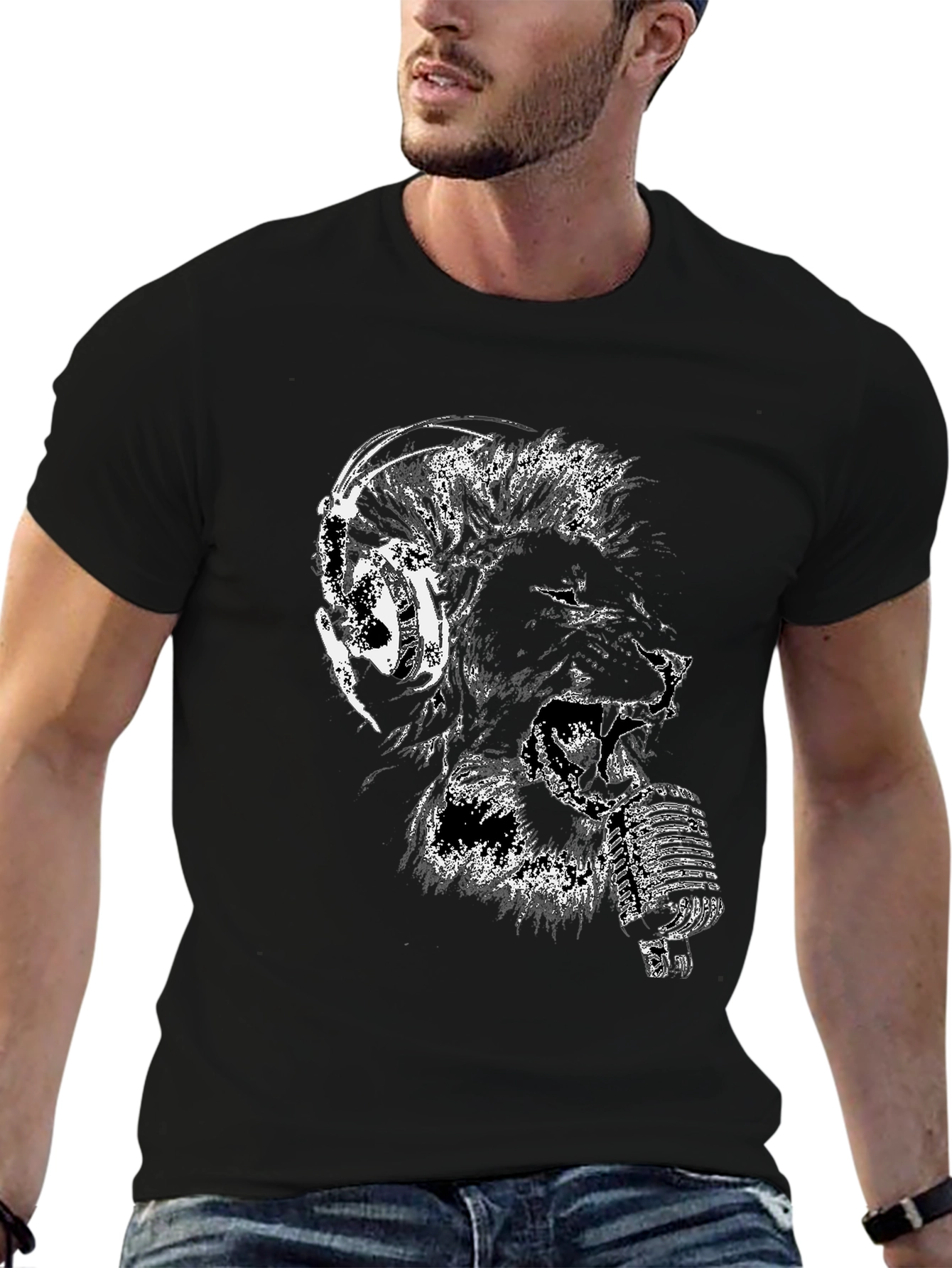 Lion Headphone Music T-Shirt