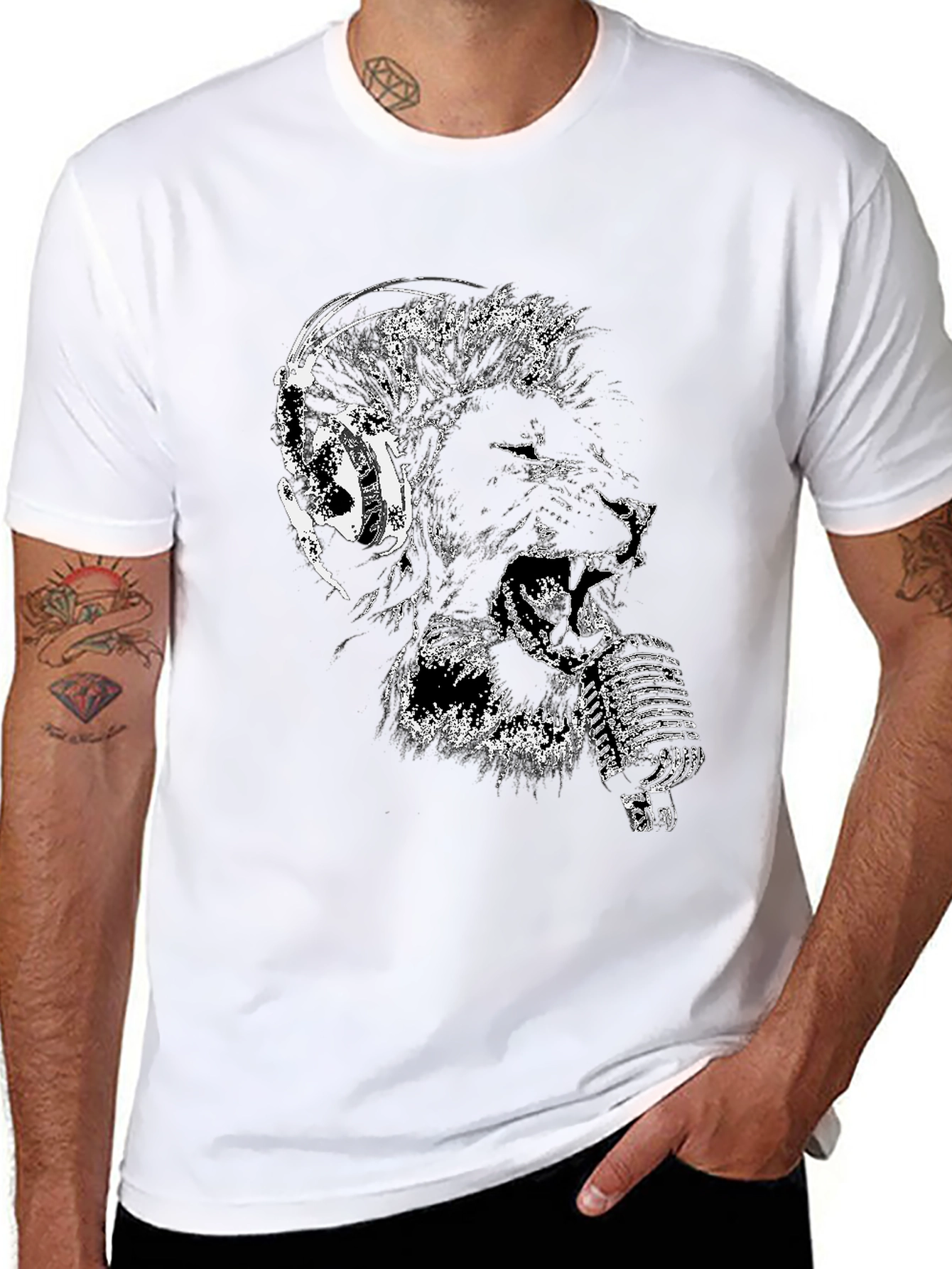 Lion Headphone Music T-Shirt
