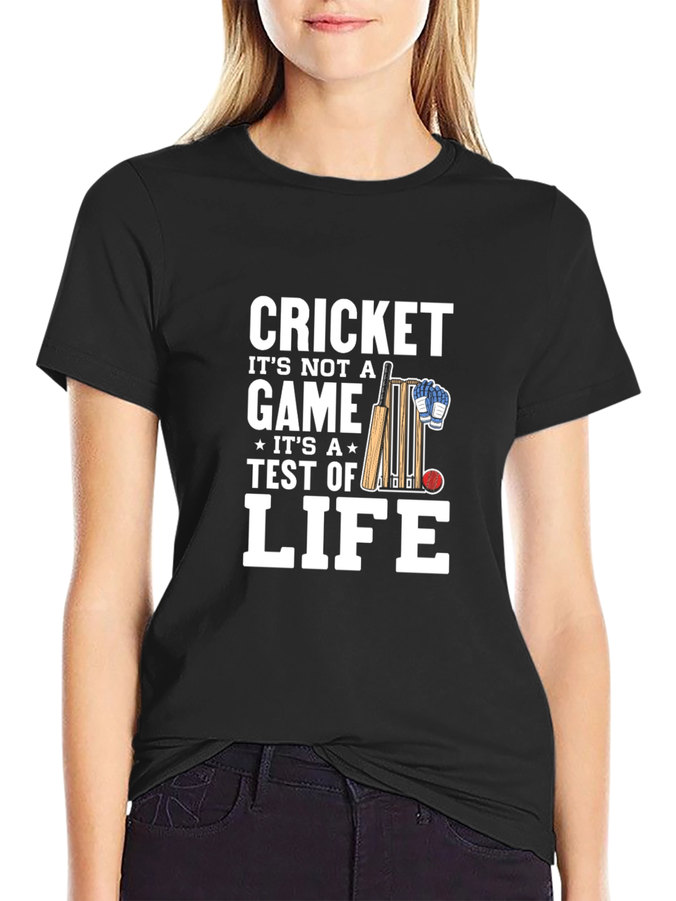 Cricket is Life Mens Black T-Shirt