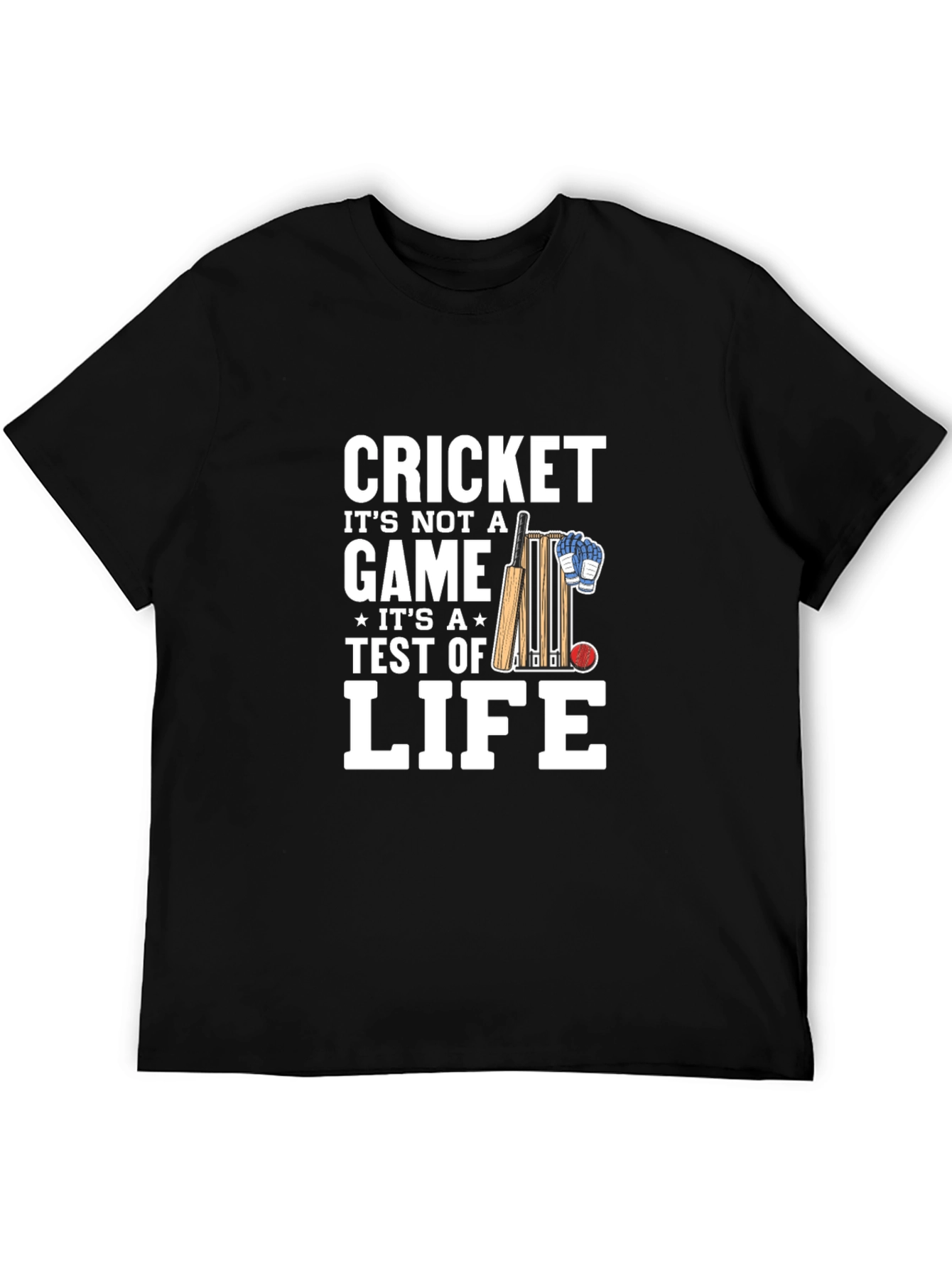 Cricket is Life Mens Black T-Shirt