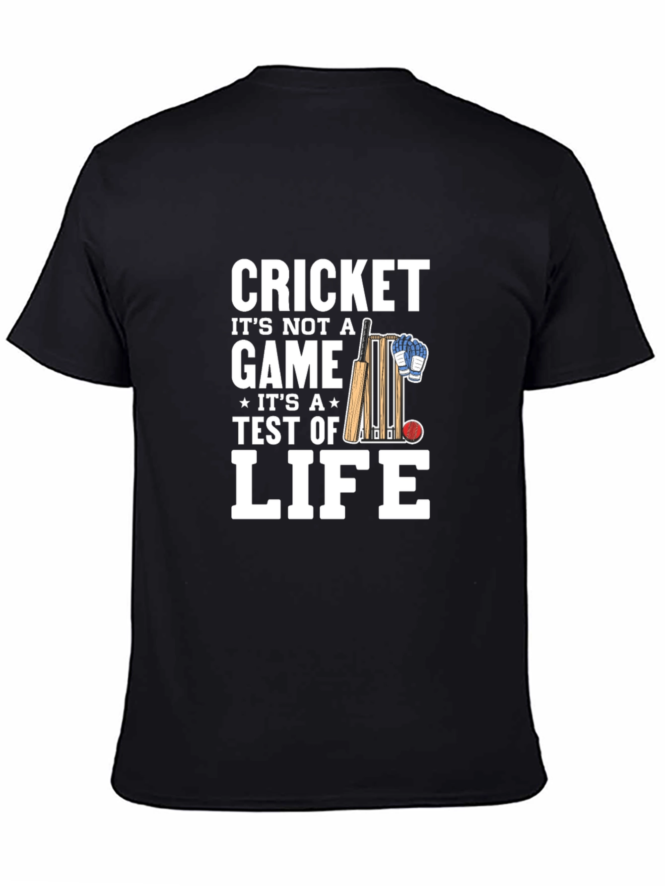 Cricket is Life Mens Black T-Shirt