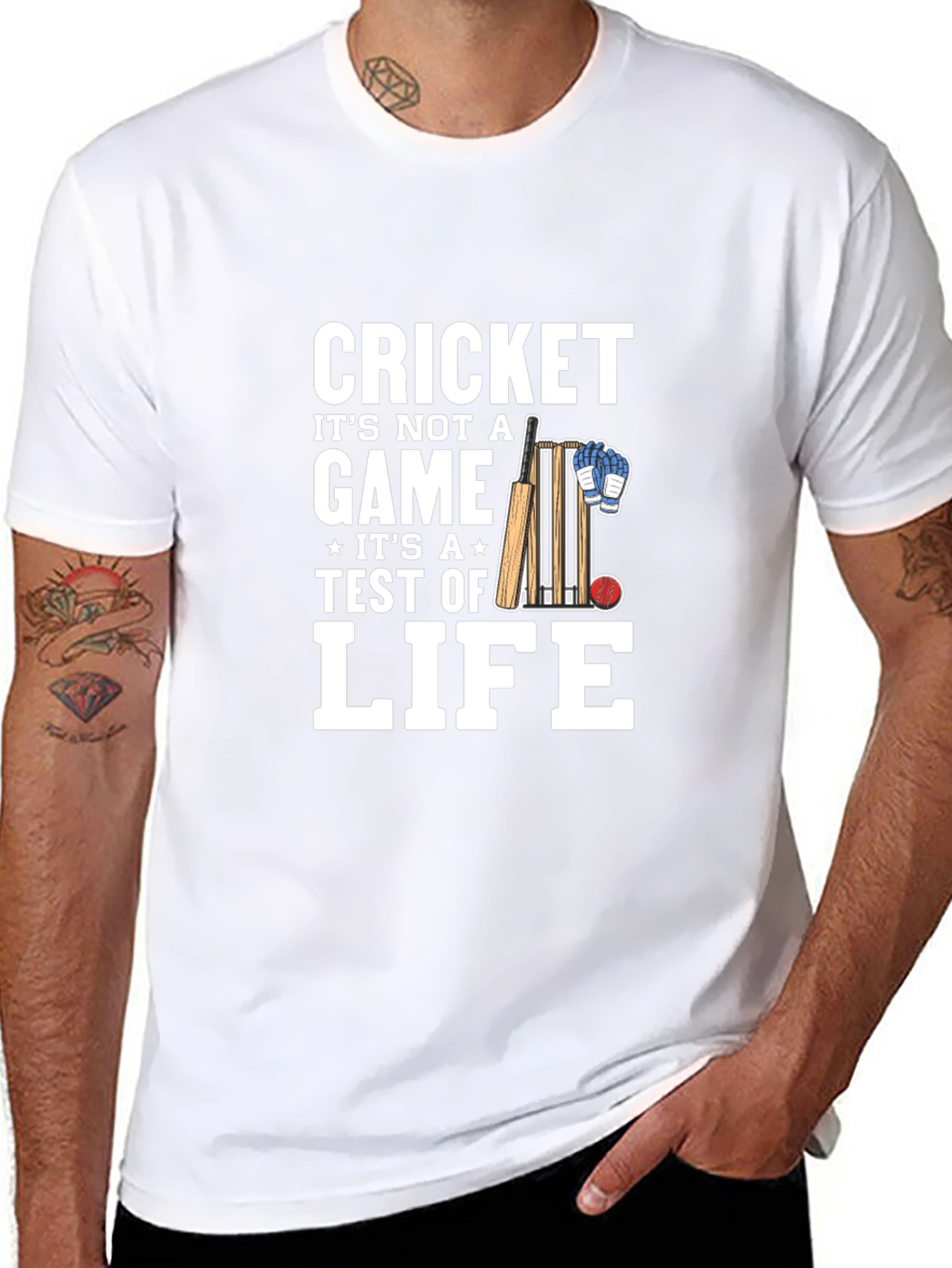 Cricket is Life Mens Black T-Shirt