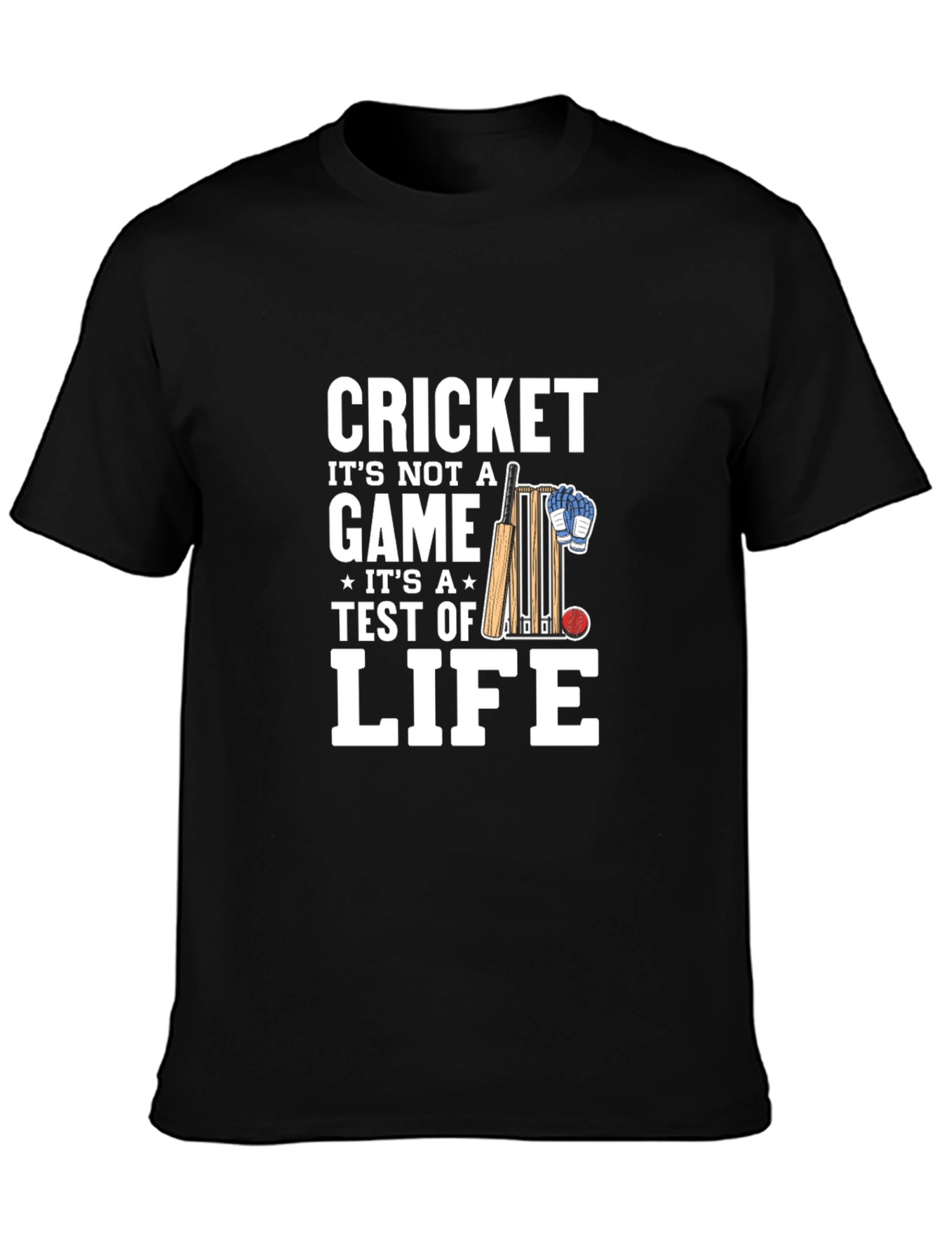 Cricket is Life Mens Black T-Shirt