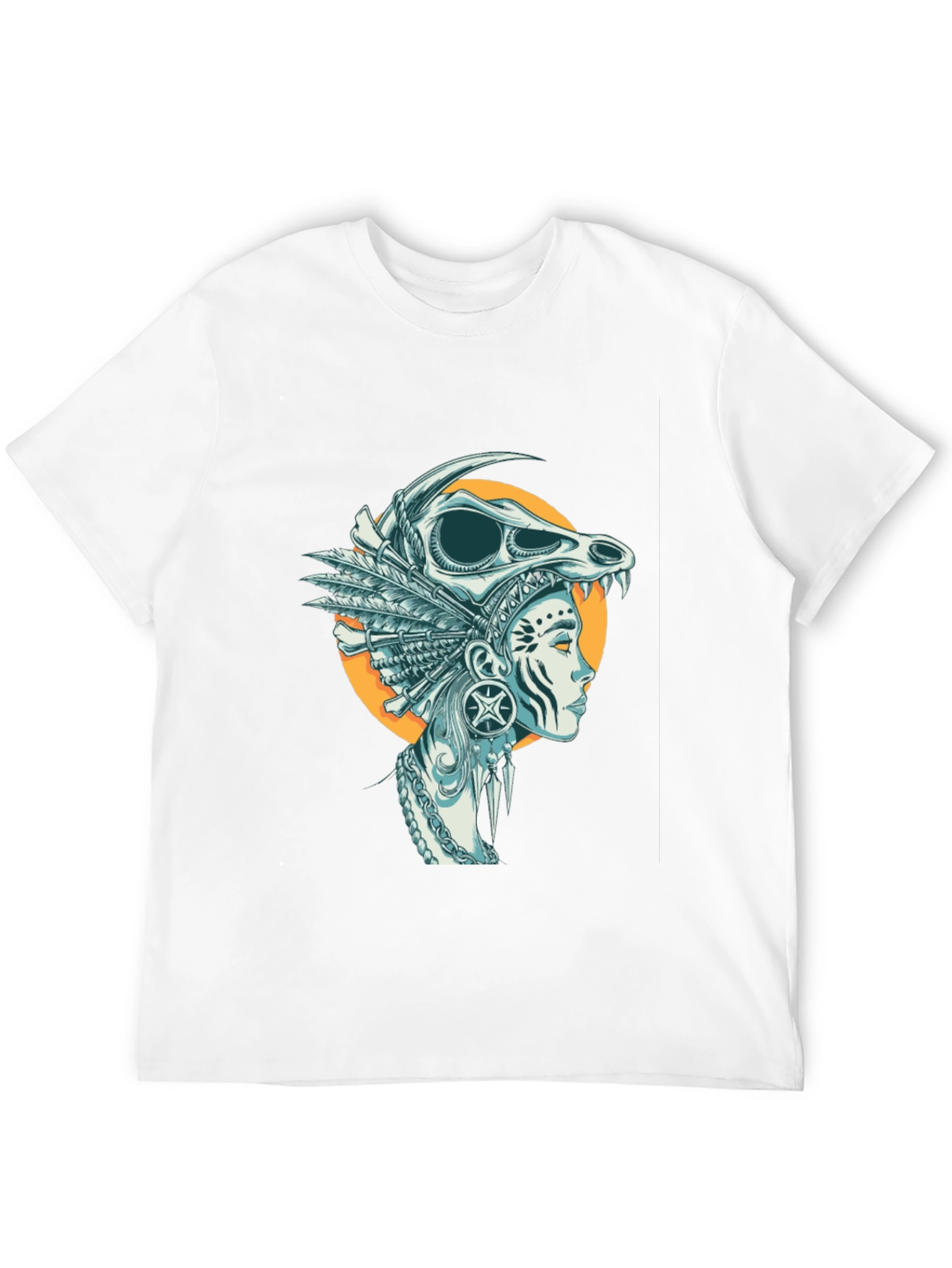 Skull Headdress Graphic Tee - Black