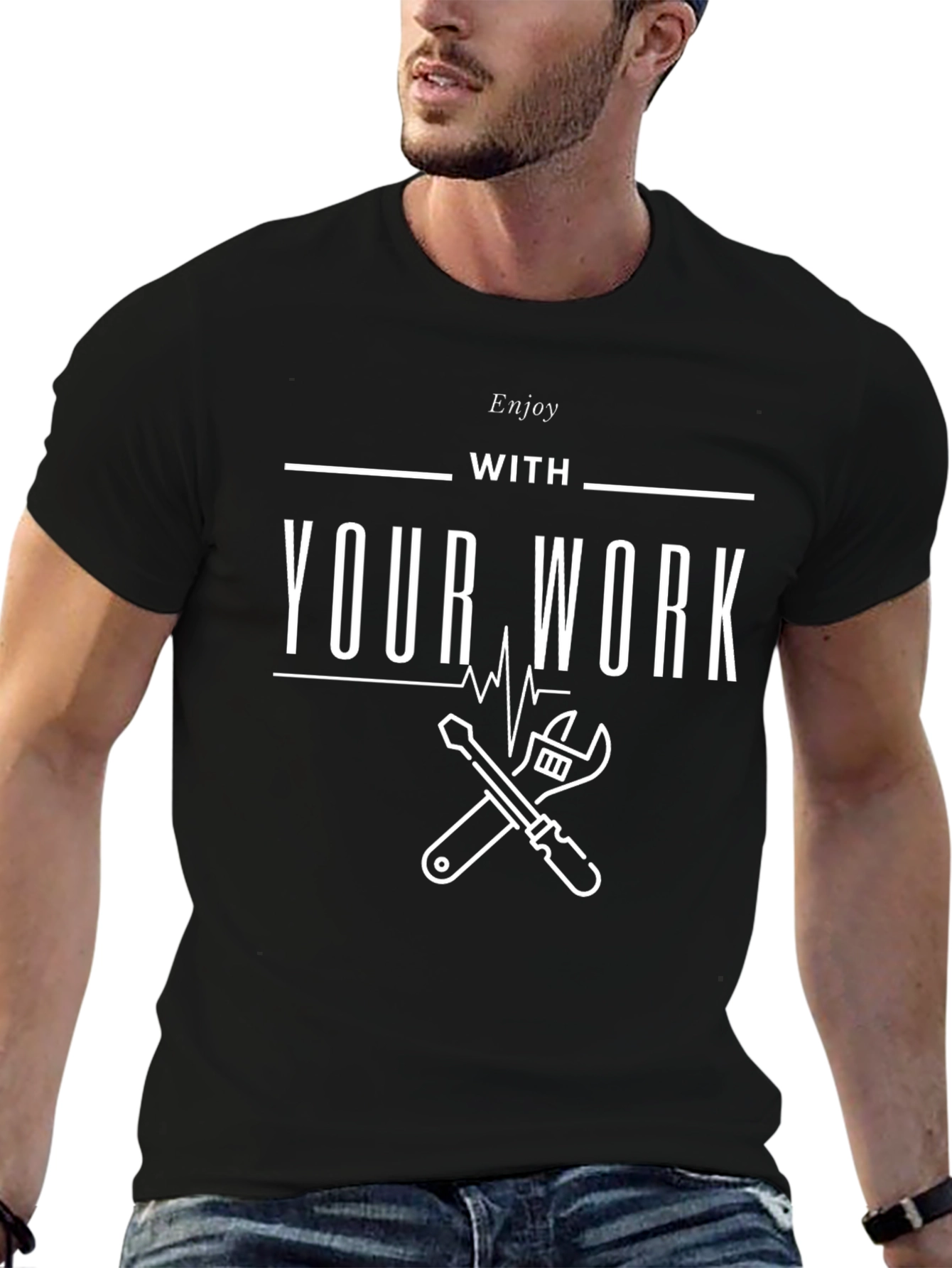 Enjoy Your Work Black Graphic Tee