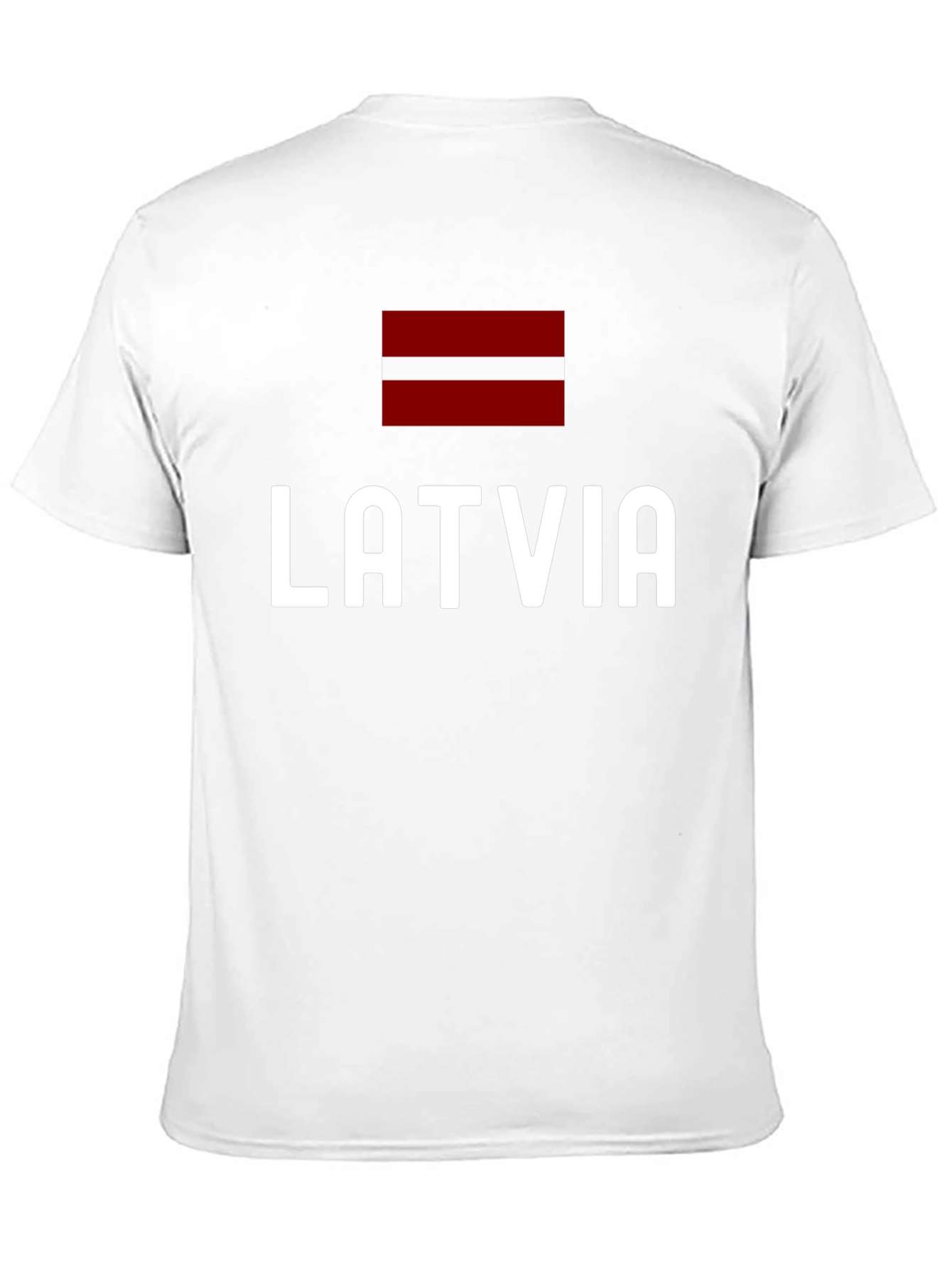 Latvia Flag T-Shirt Black Crew Neck Short Sleeve
