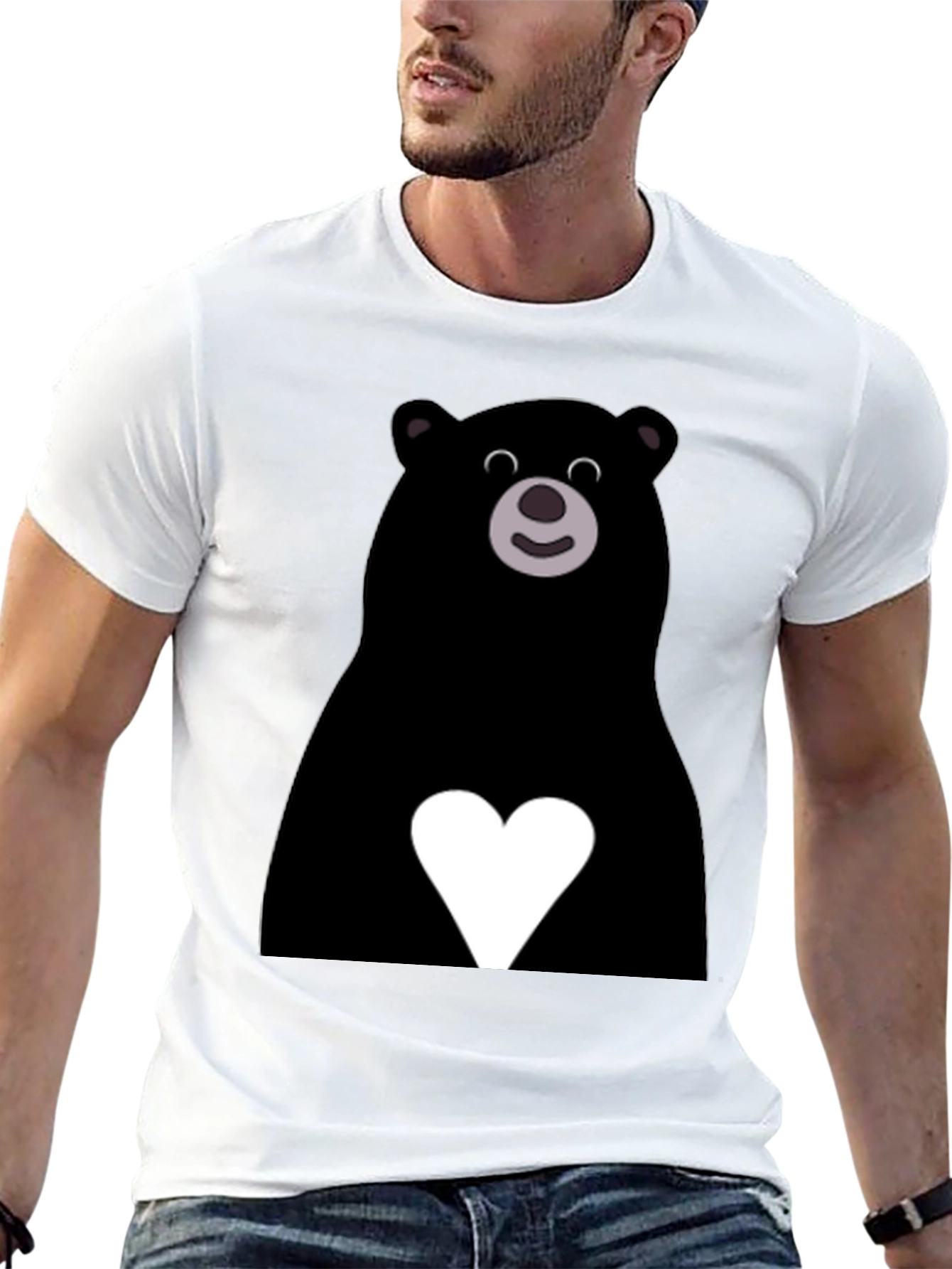 Bear Heart Graphic T-Shirt - Casual & Stylish