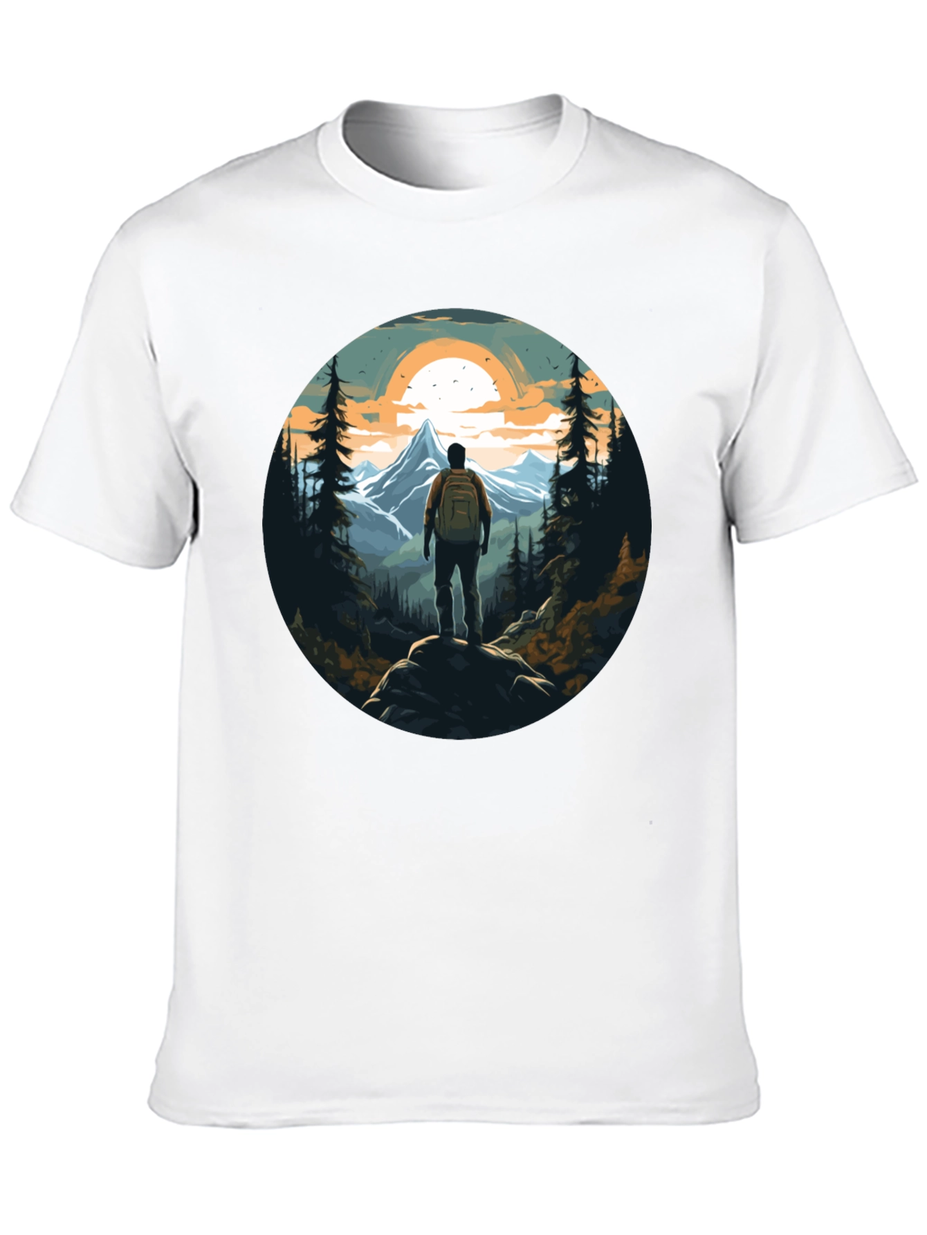 Mountain Hiker Graphic Tee - Nature Adventure Shirt