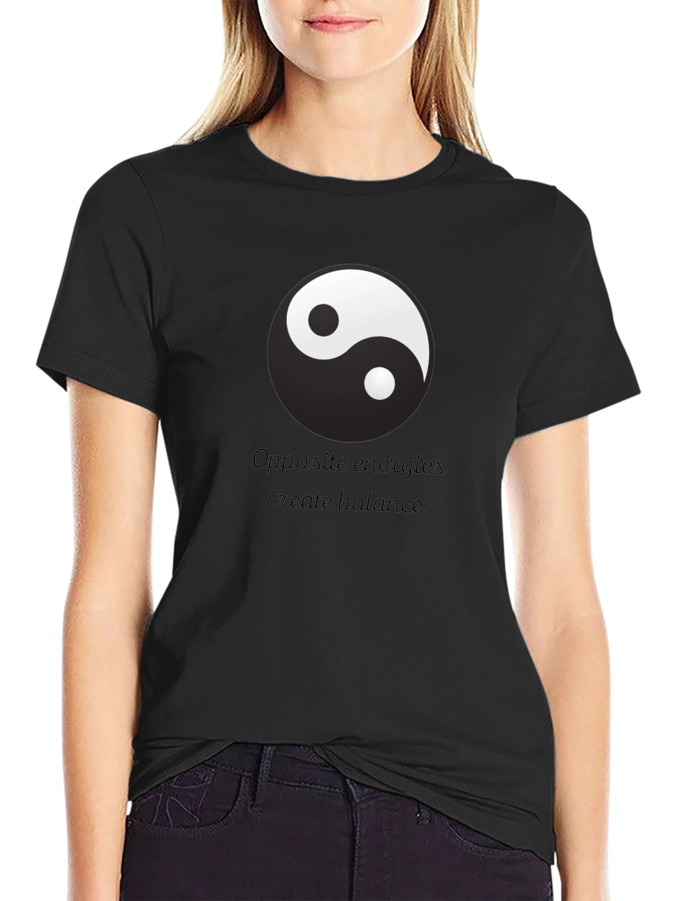 Yin Yang Balance T-Shirt - Opposite Energies Design