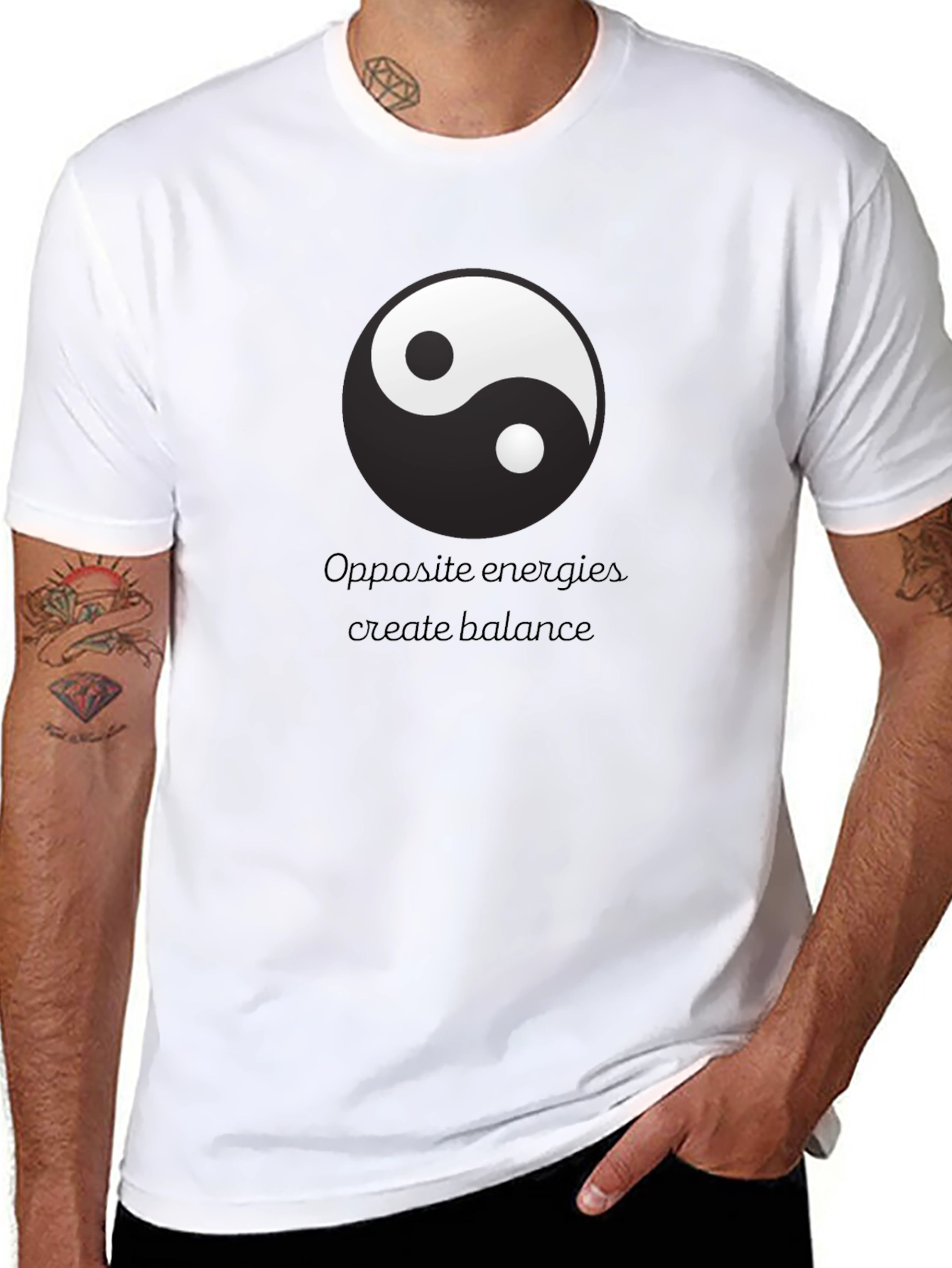 Yin Yang Balance T-Shirt - Opposite Energies Design
