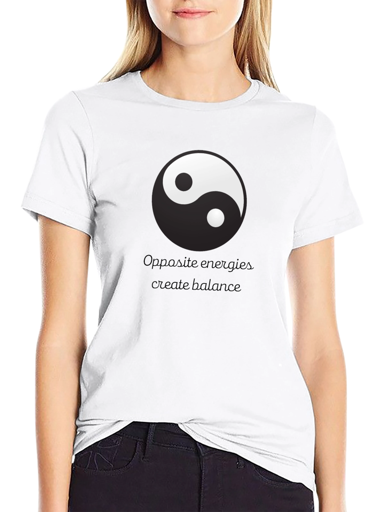 Yin Yang Balance T-Shirt - Opposite Energies Design