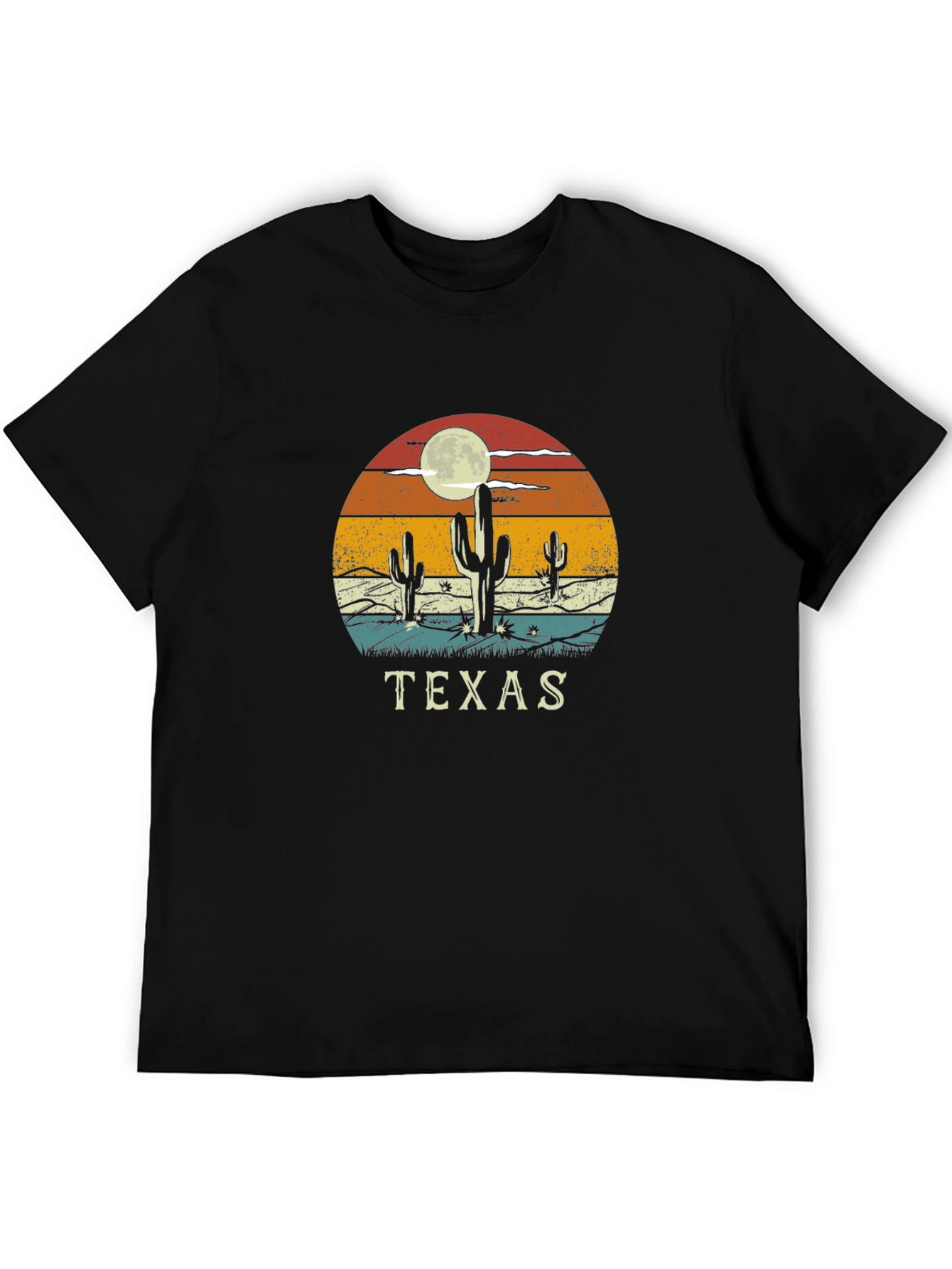 Texas Desert Cactus Retro Graphic T-Shirt