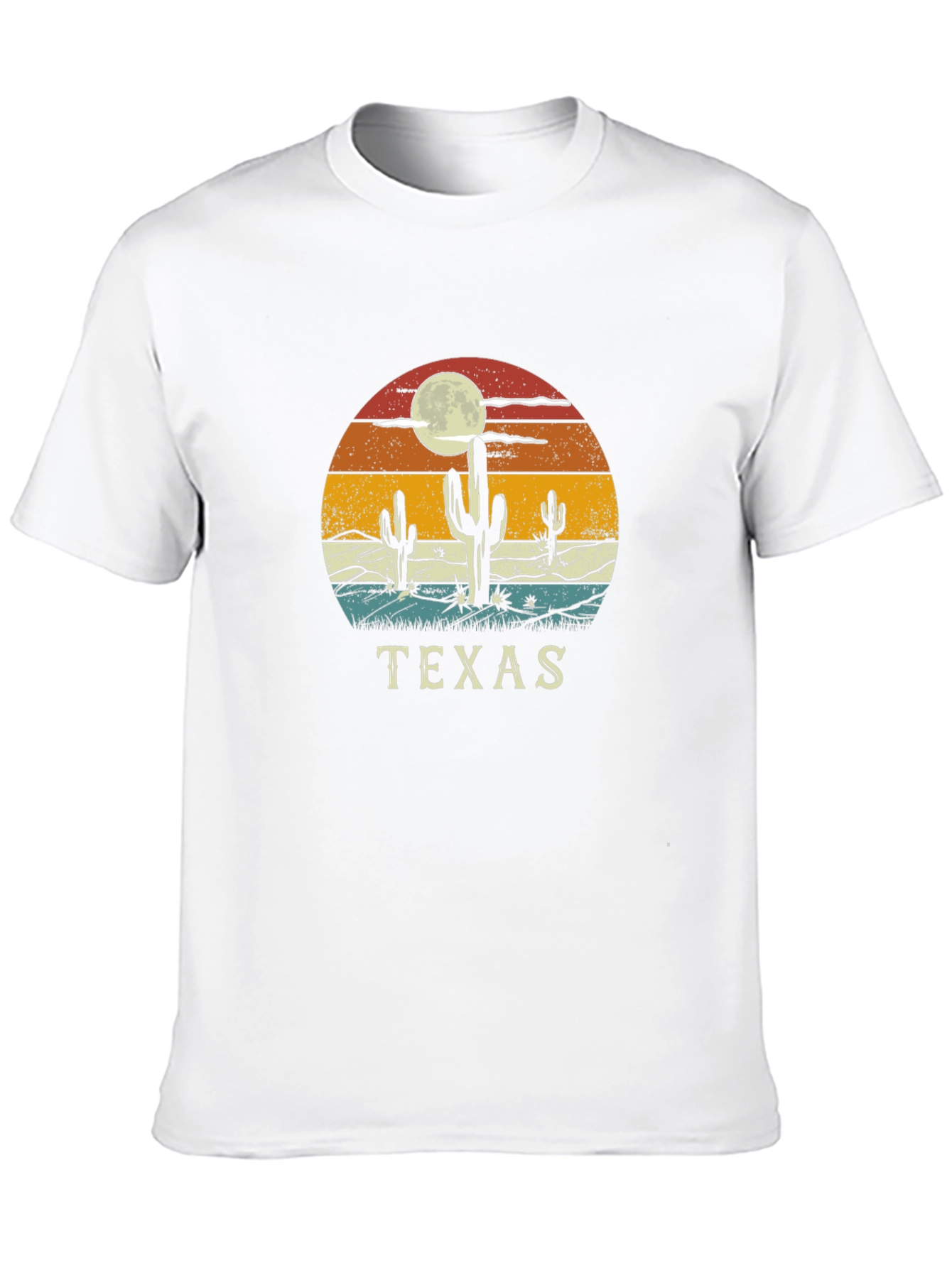 Texas Desert Cactus Retro Graphic T-Shirt