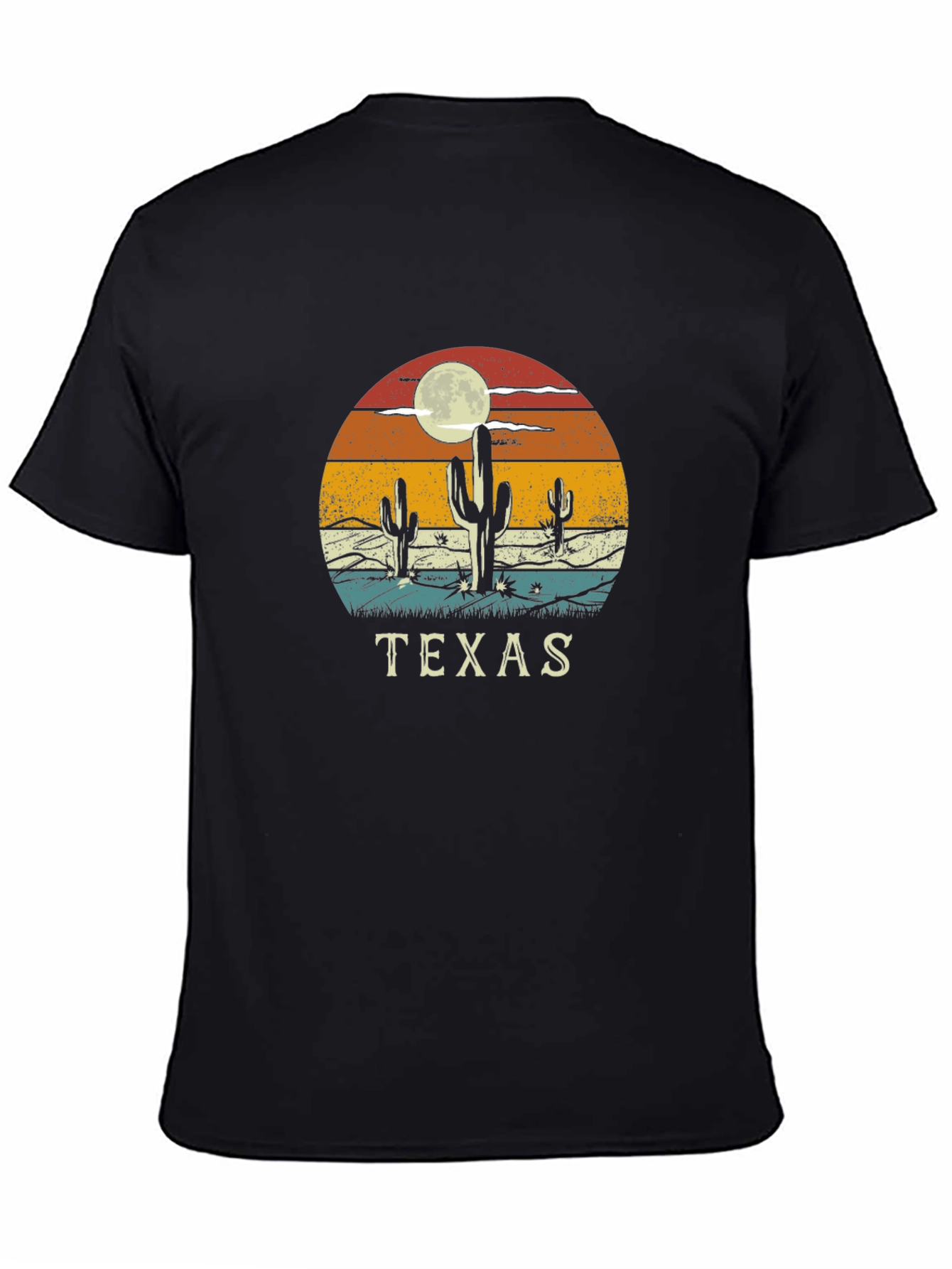 Texas Desert Cactus Retro Graphic T-Shirt