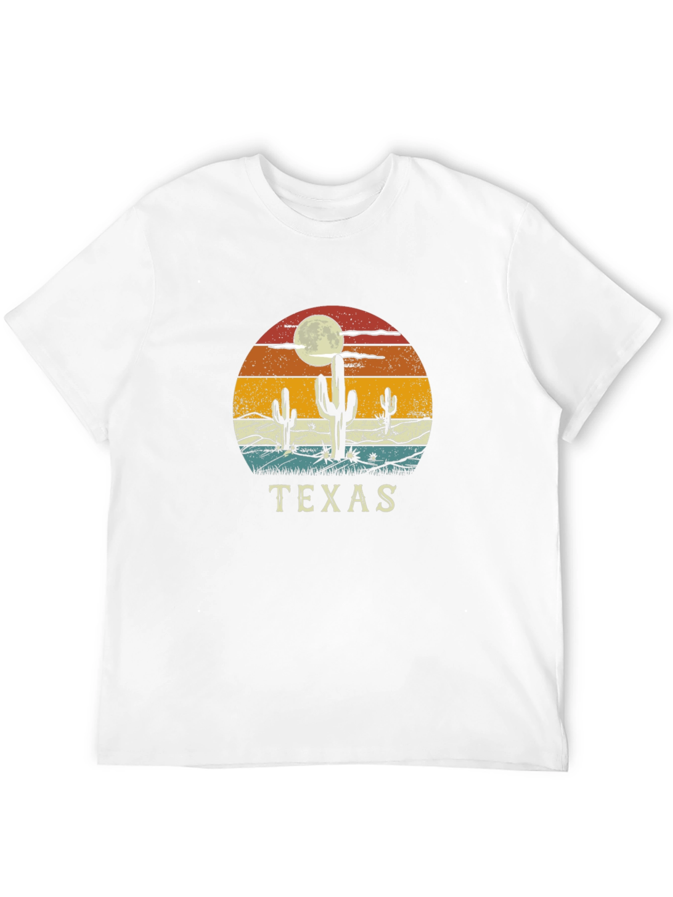 Texas Desert Cactus Retro Graphic T-Shirt