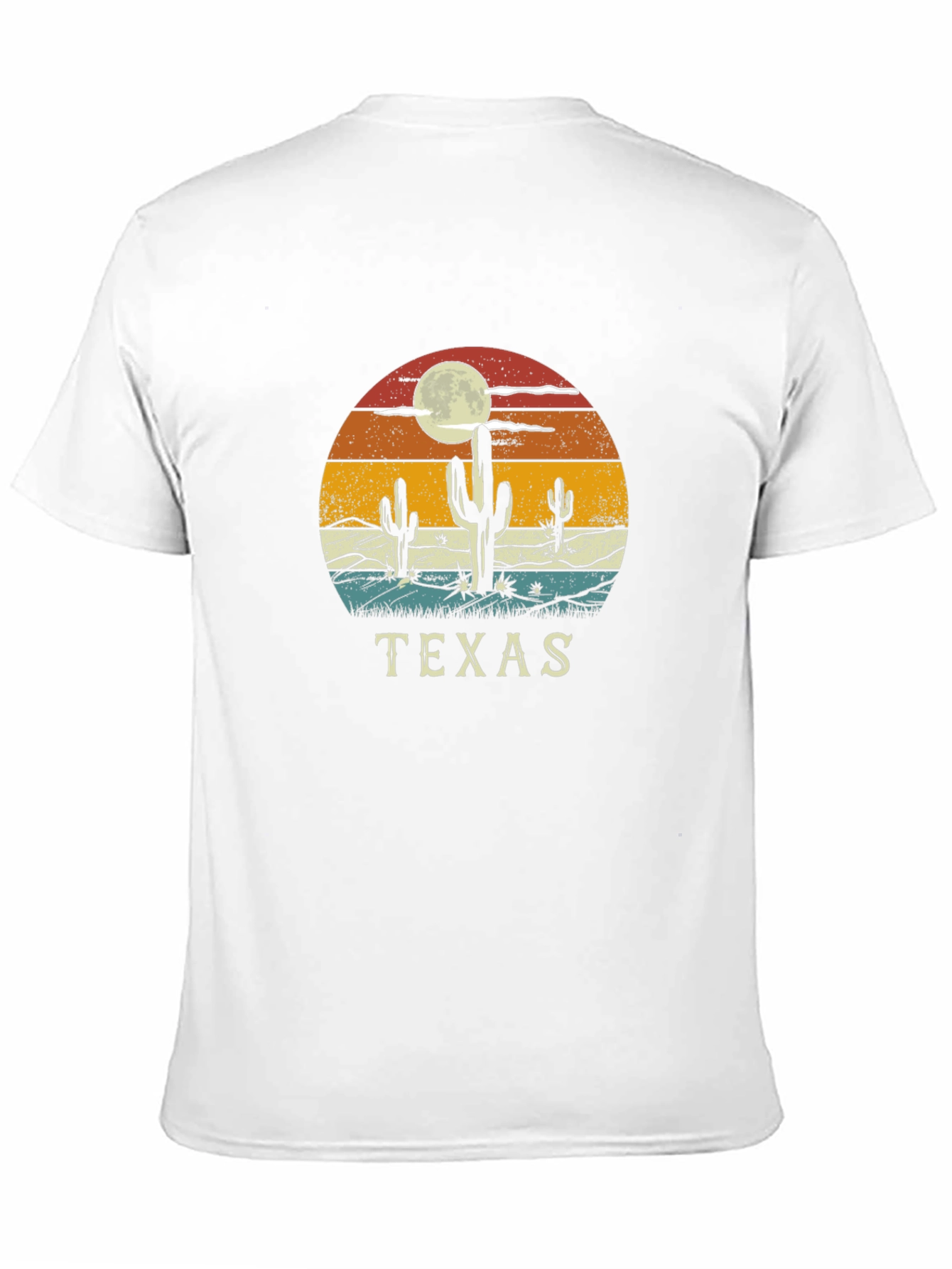 Texas Desert Cactus Retro Graphic T-Shirt