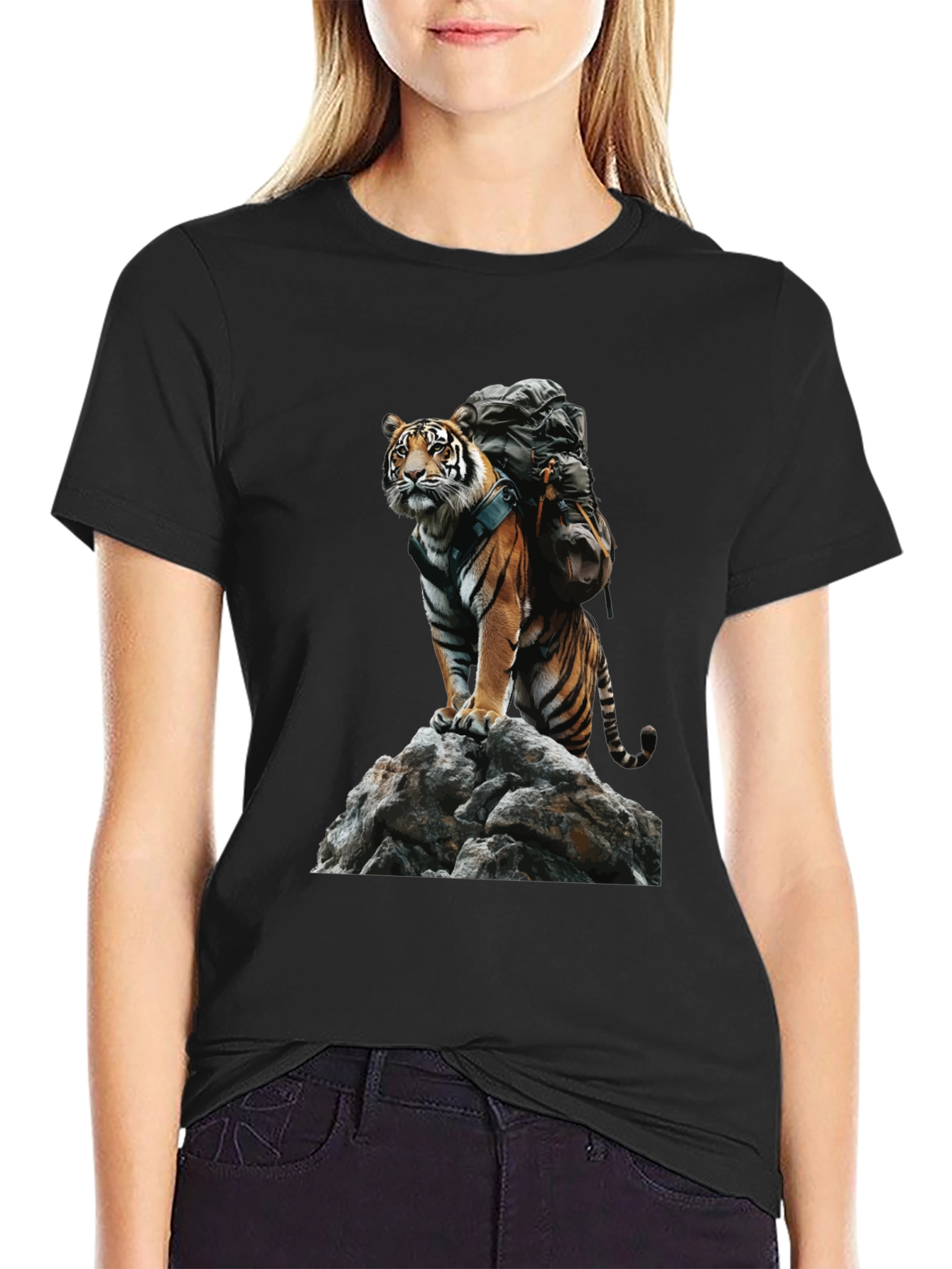 Tiger on Rock Graphic Tee