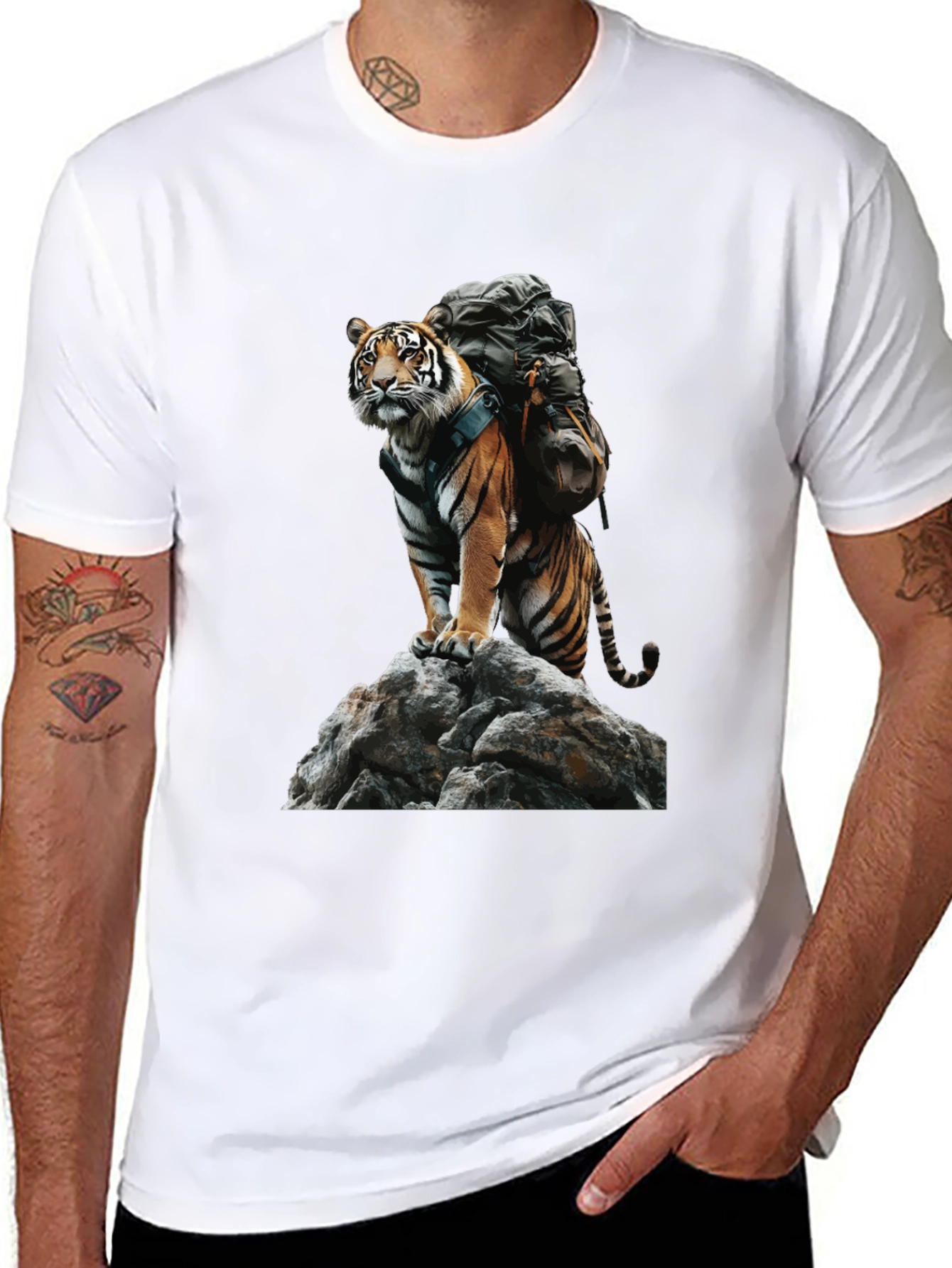 Tiger on Rock Graphic Tee