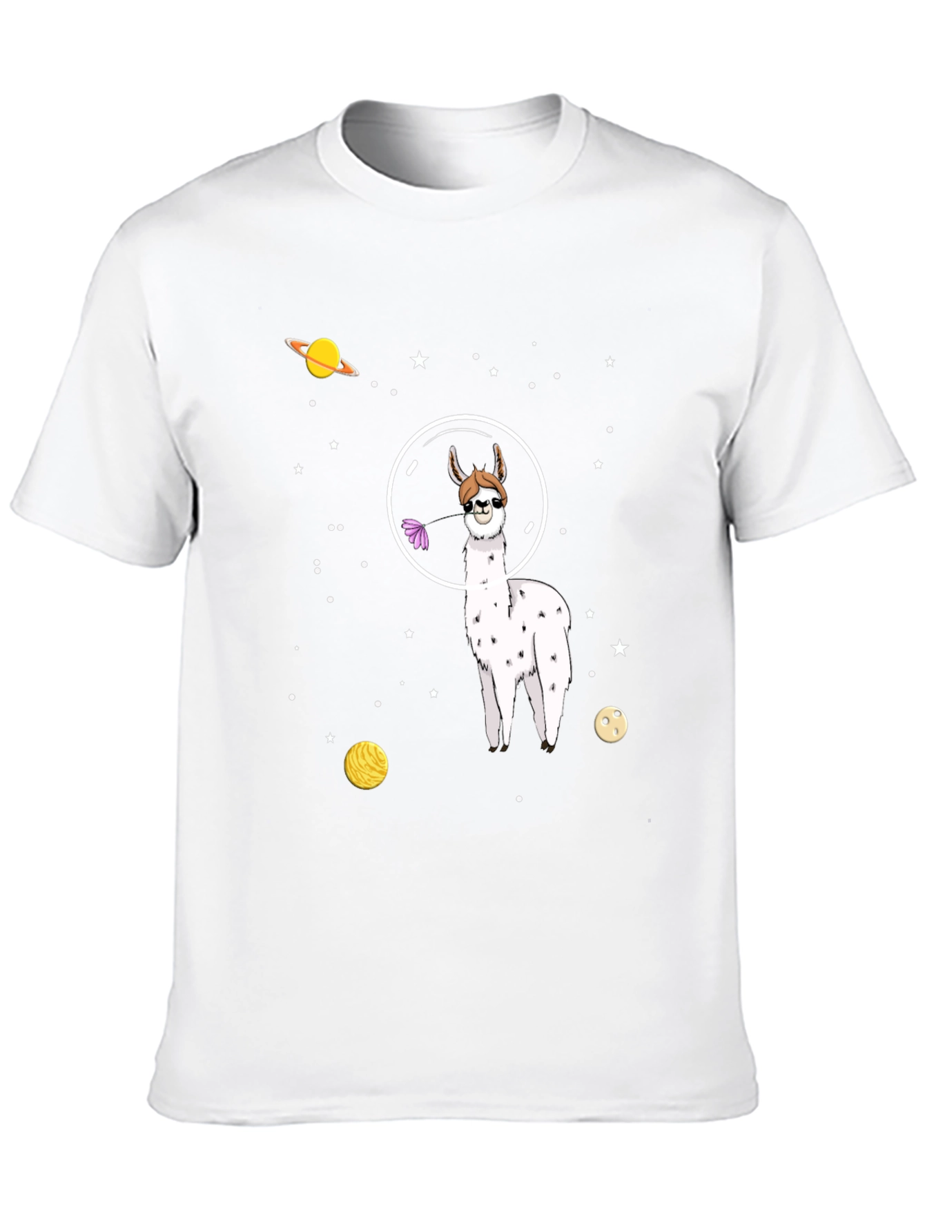 Space Llama Graphic Tee - Black Cotton T-Shirt
